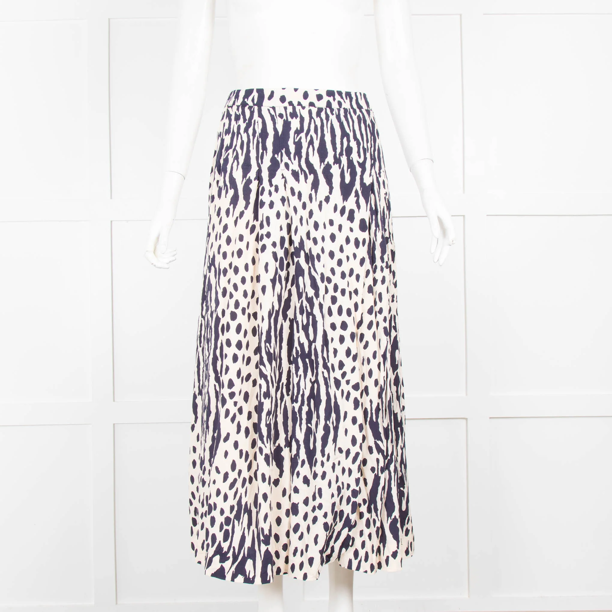 Essentiel Antwerp Navy and Cream Pattern Skirt