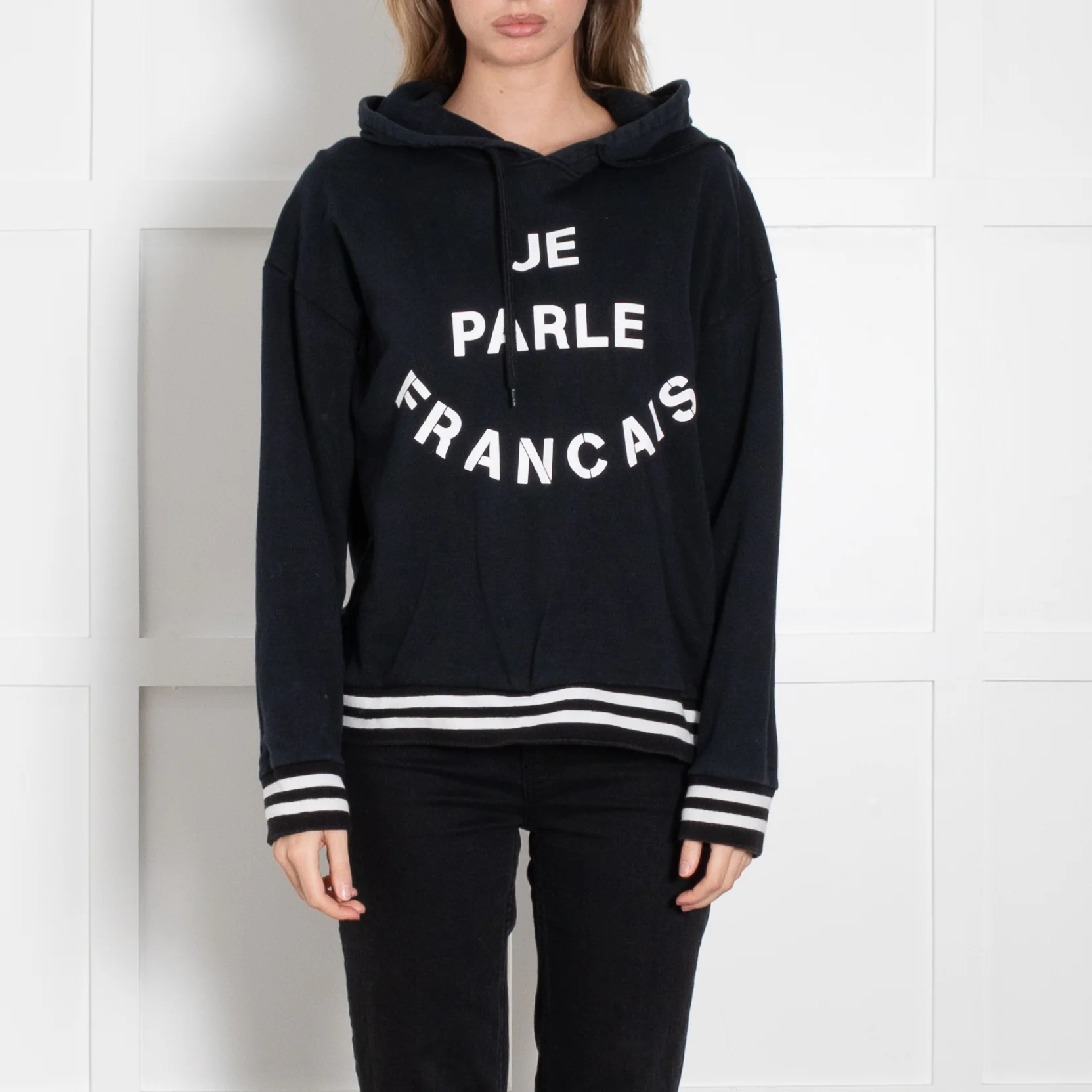 Etre Cecile Je Parle Francais Navy Hoodie - Image 2
