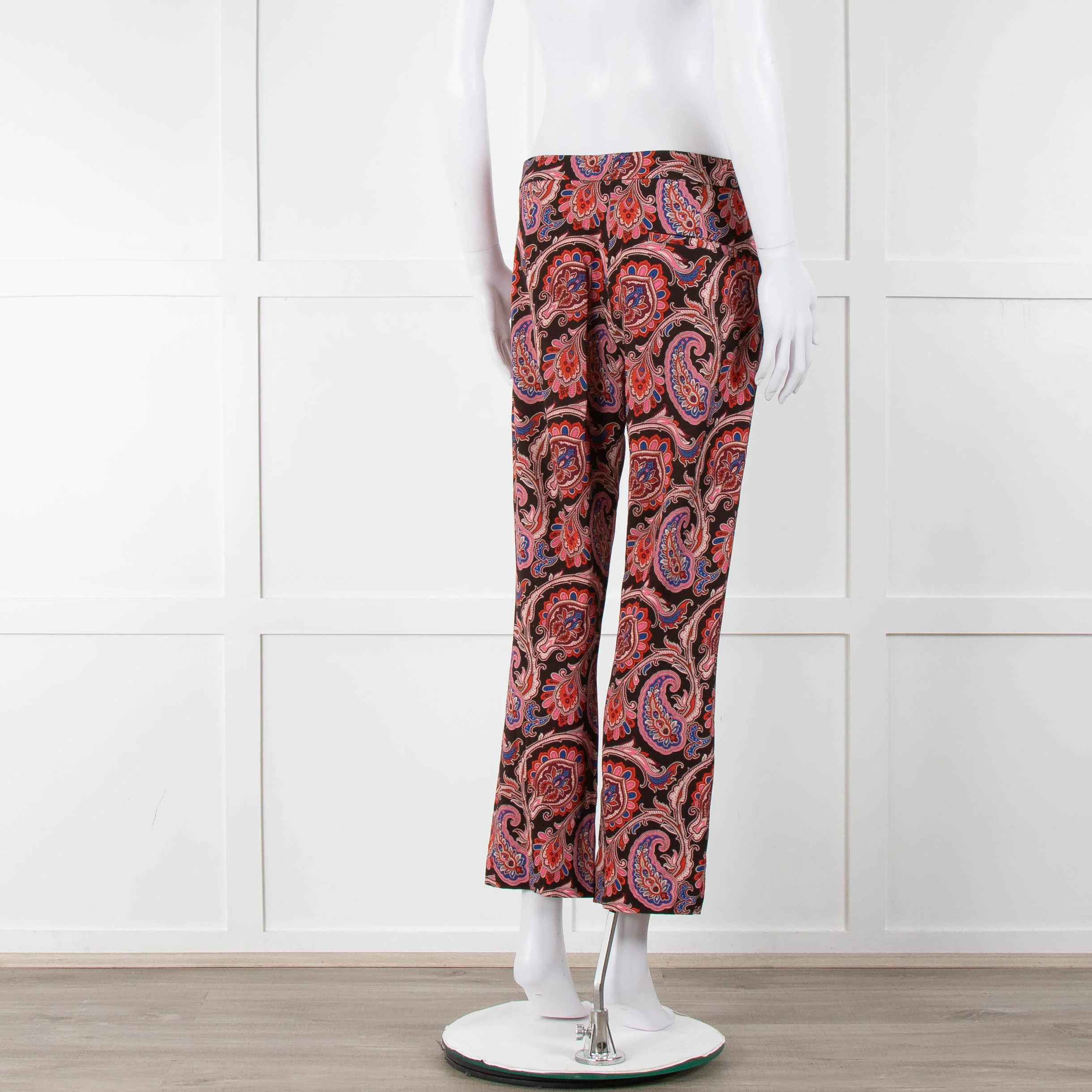 Etro Brown Pink Orange Blue Paisley Print Trousers - Image 4