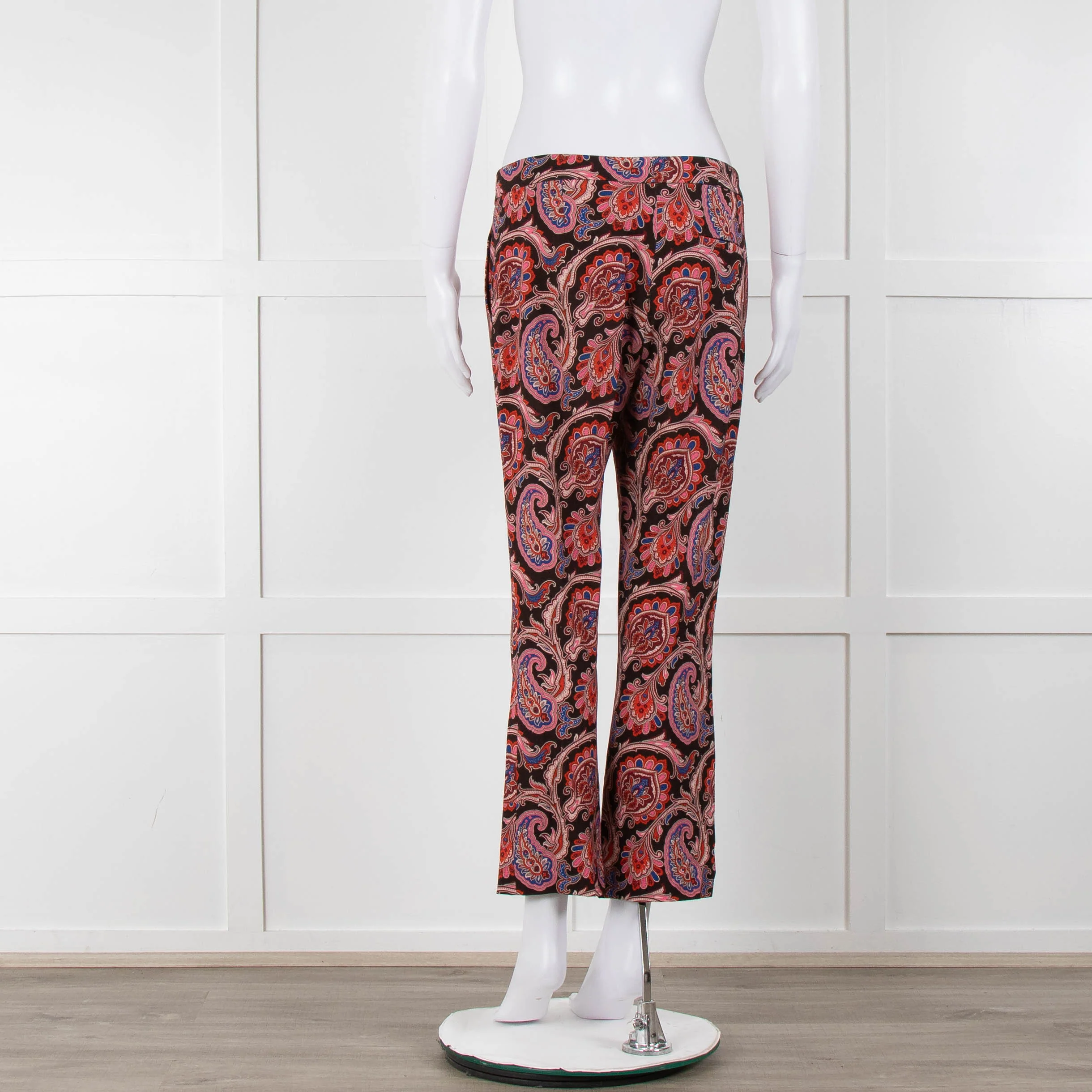 Etro Brown Pink Orange Blue Paisley Print Trousers - Image 5