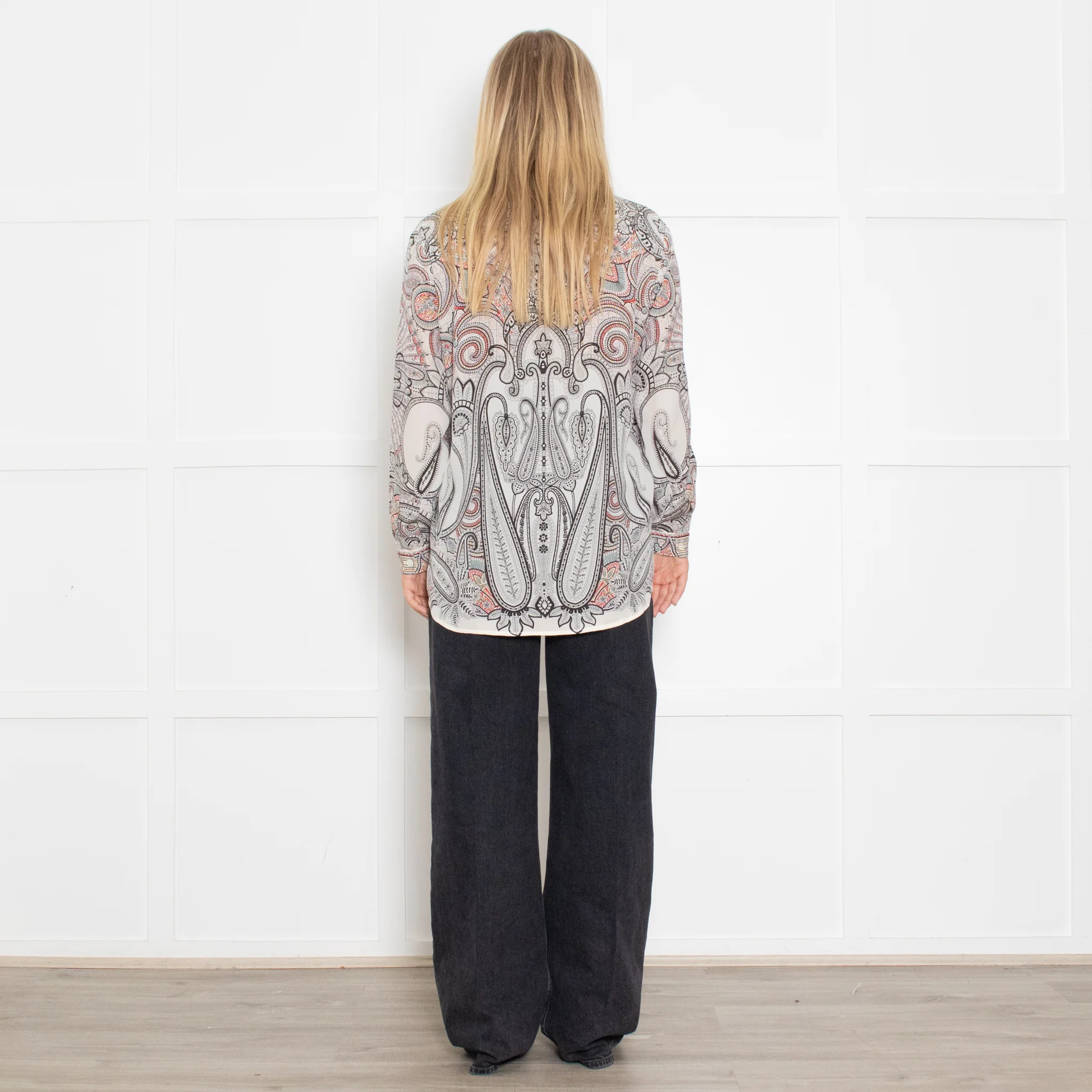 Etro Grey Black Red Paisley Shirt - Image 5