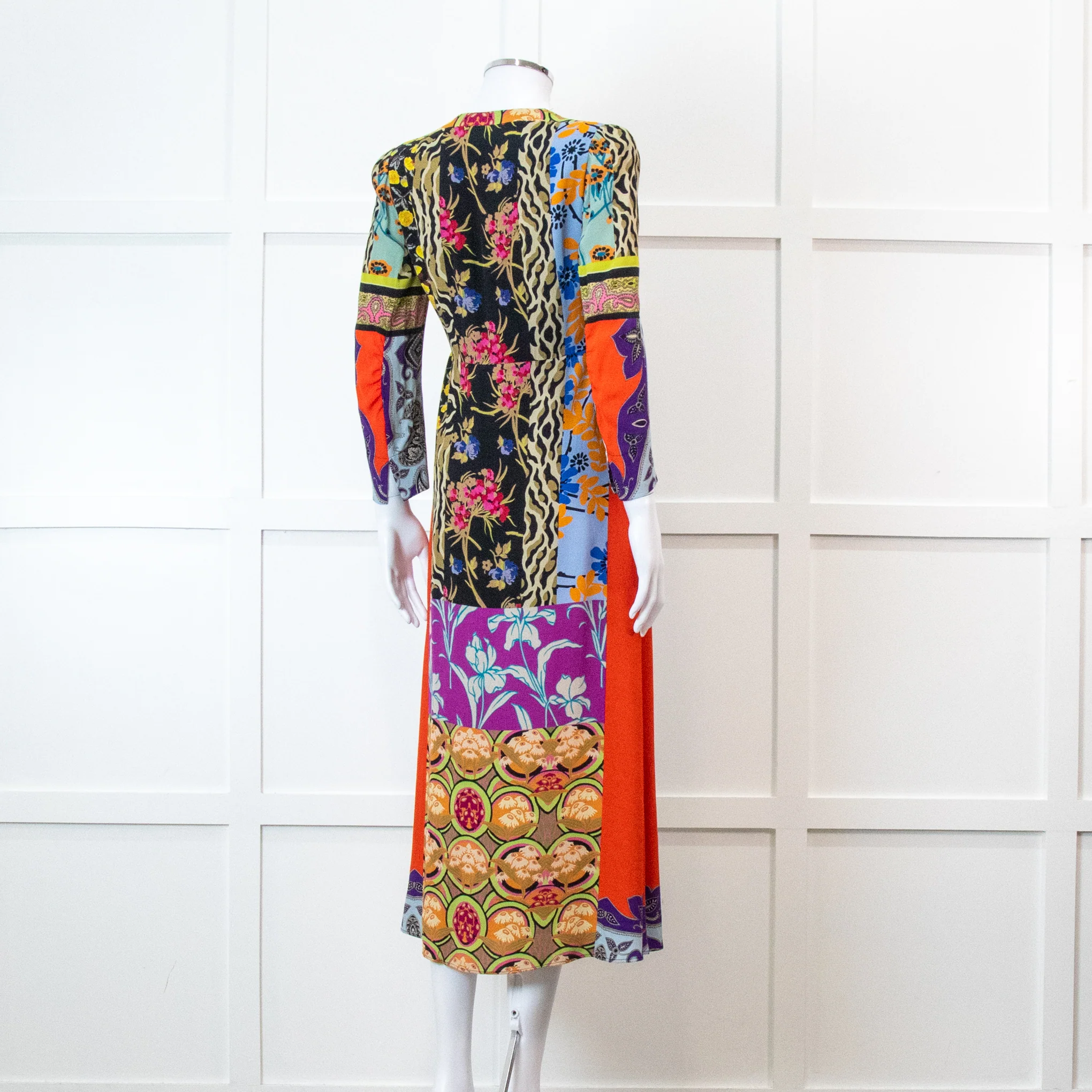 Etro Multi Colour Floral Red Side Panel Dress - Image 5