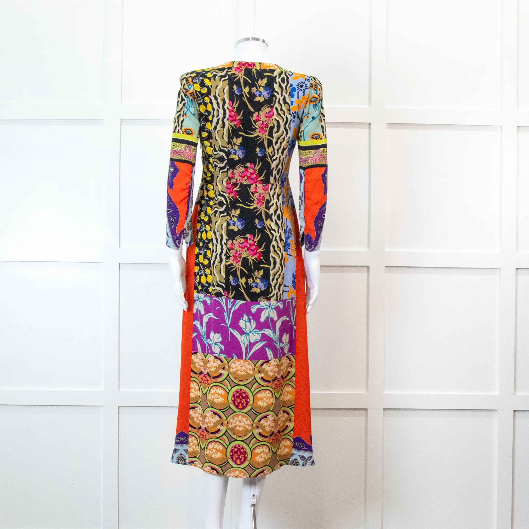 Etro Multi Colour Floral Red Side Panel Dress - Image 6
