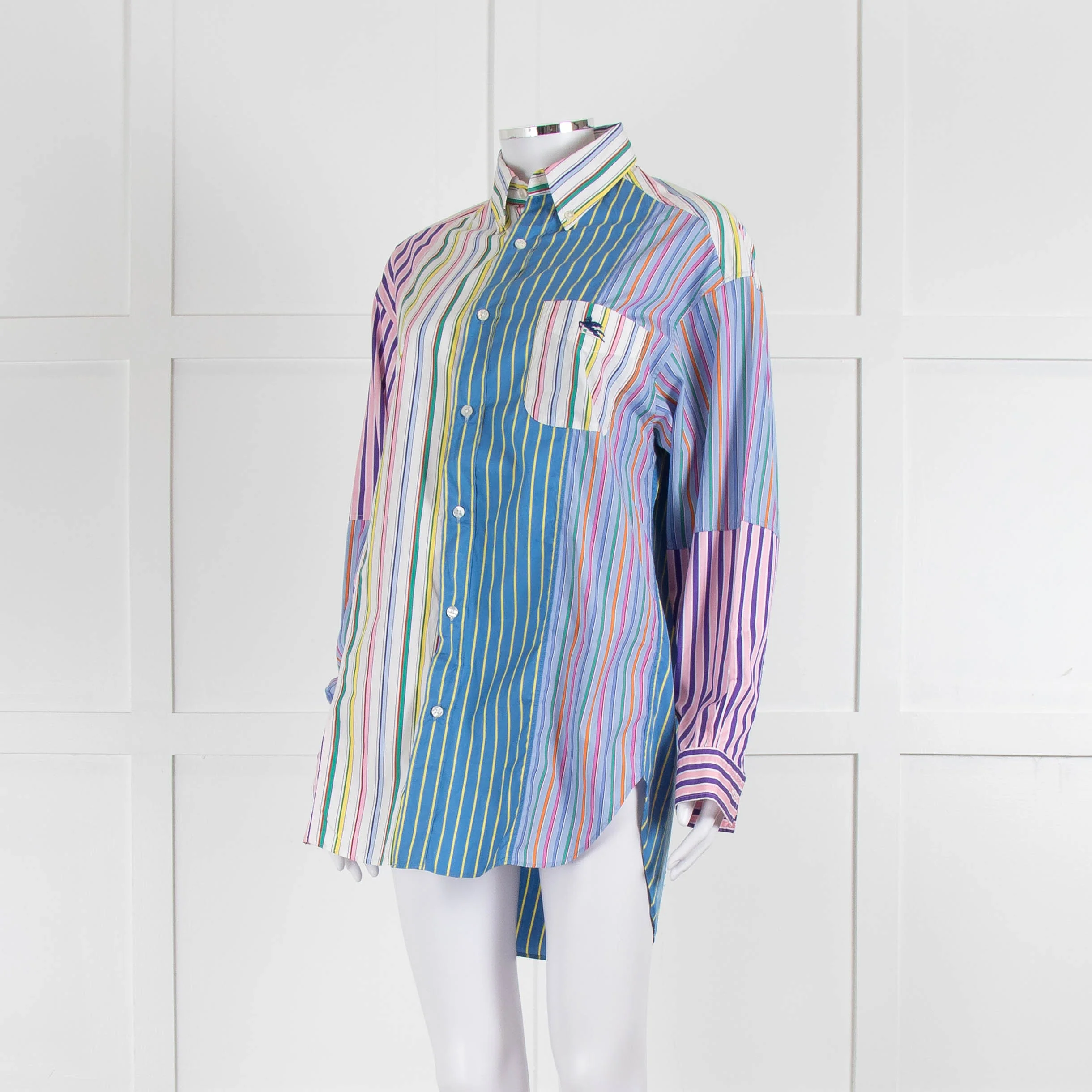 Etro Multi Stipe Oversized Shirt - Image 8