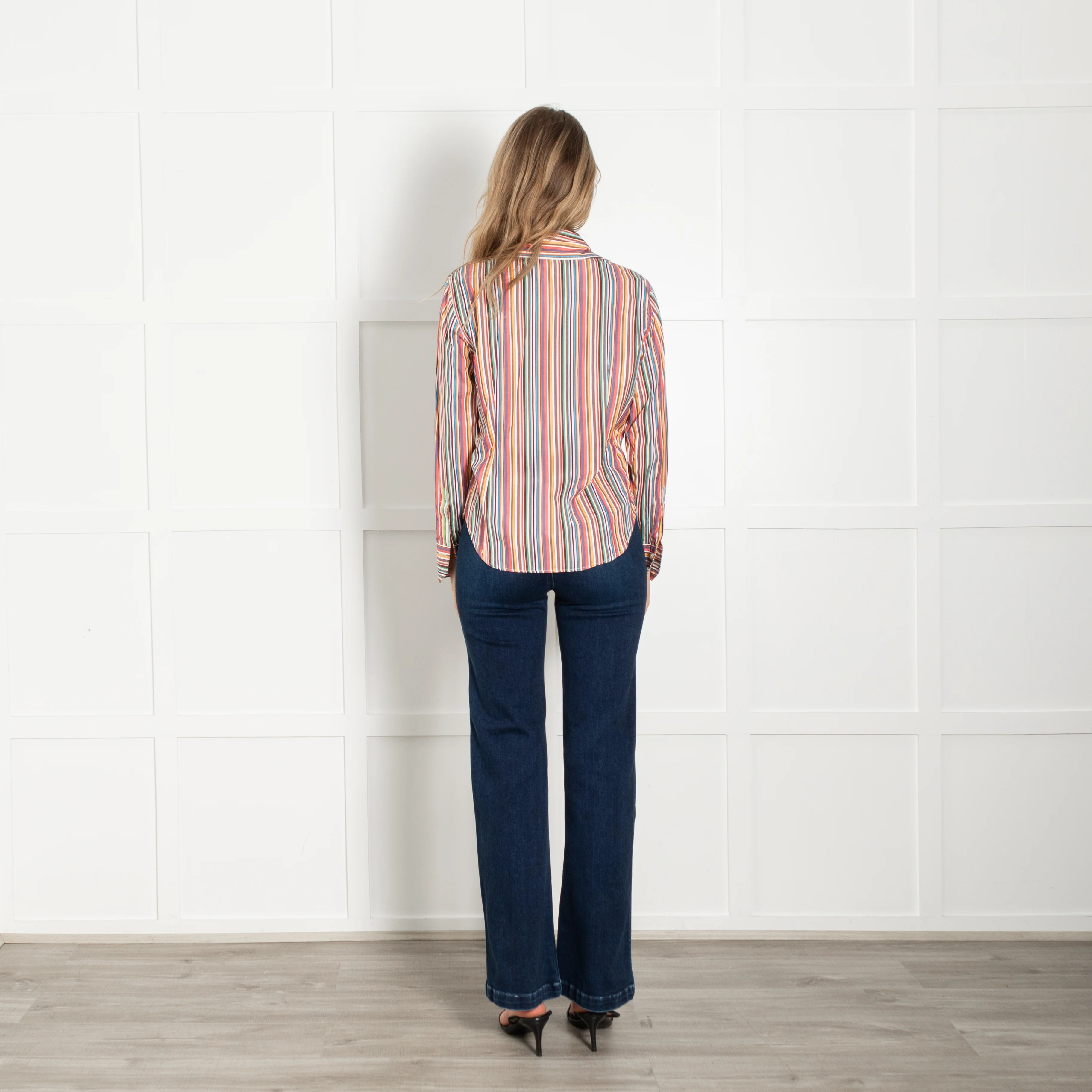 Etro Multi Stripe Long Collar Cotton Shirt - Image 5