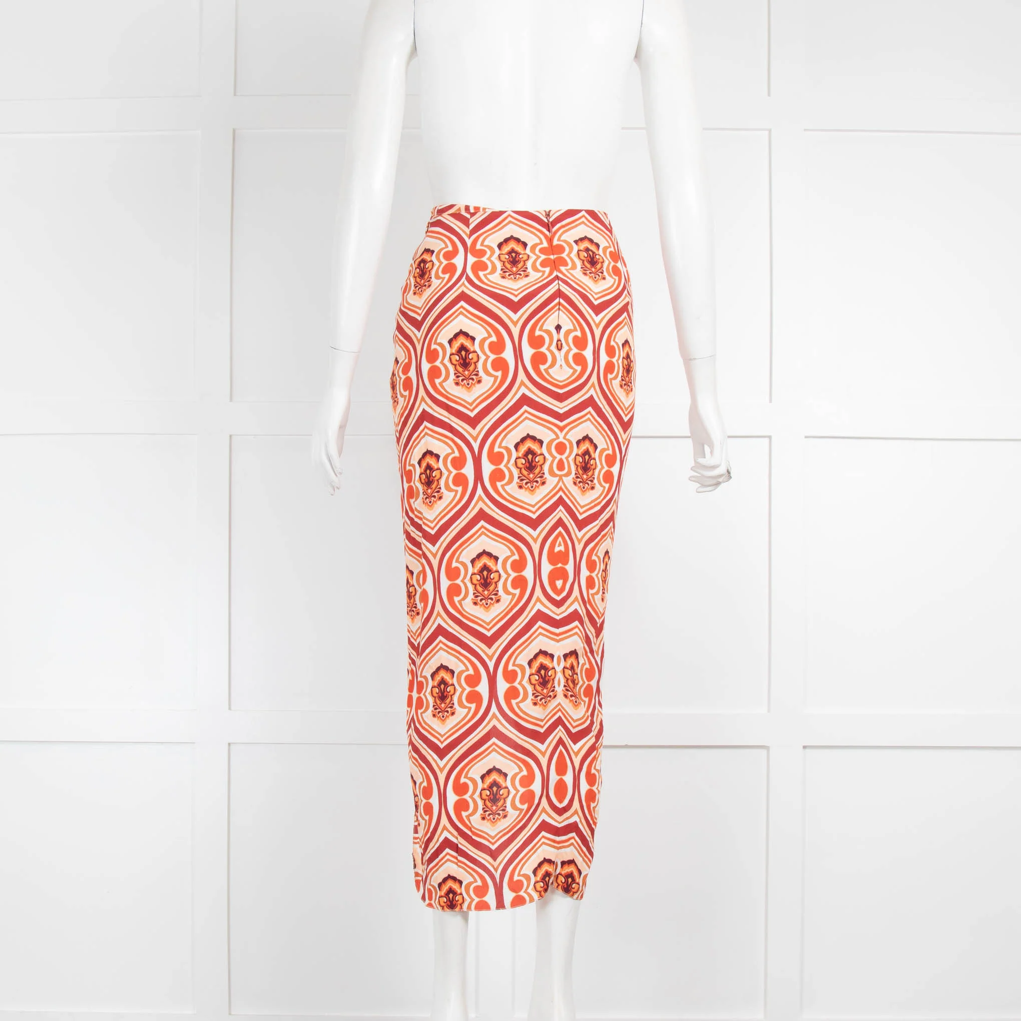 Etro Orange Pattern Knotted Skirt - Image 3