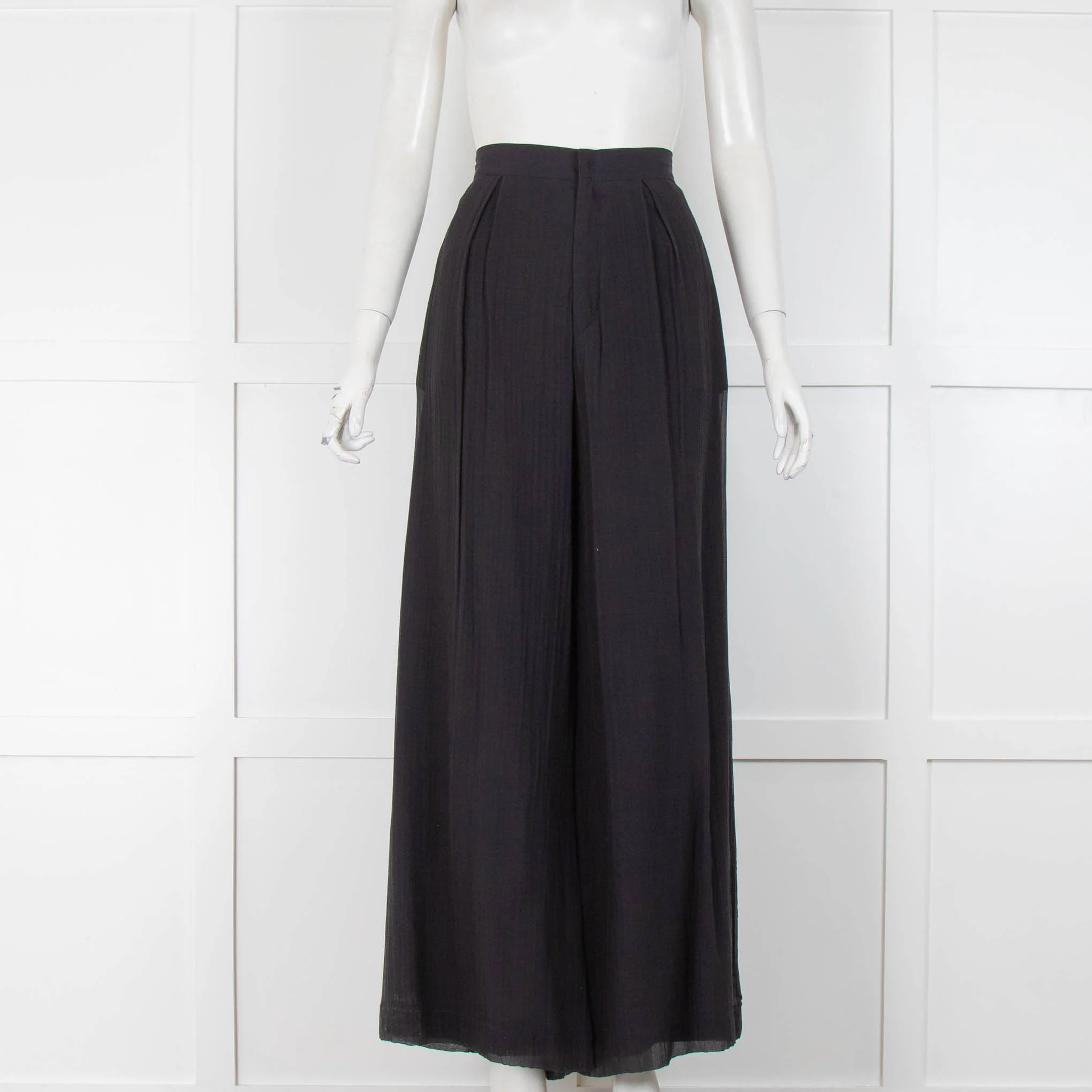 European Culture Charcoal Blue Wide Leg Trousers