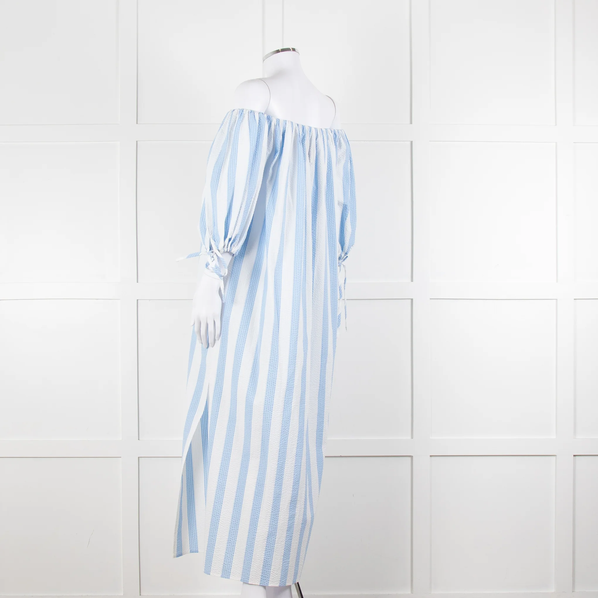 Evi Grintela Blue and White Striped Poplin Dress - Image 6