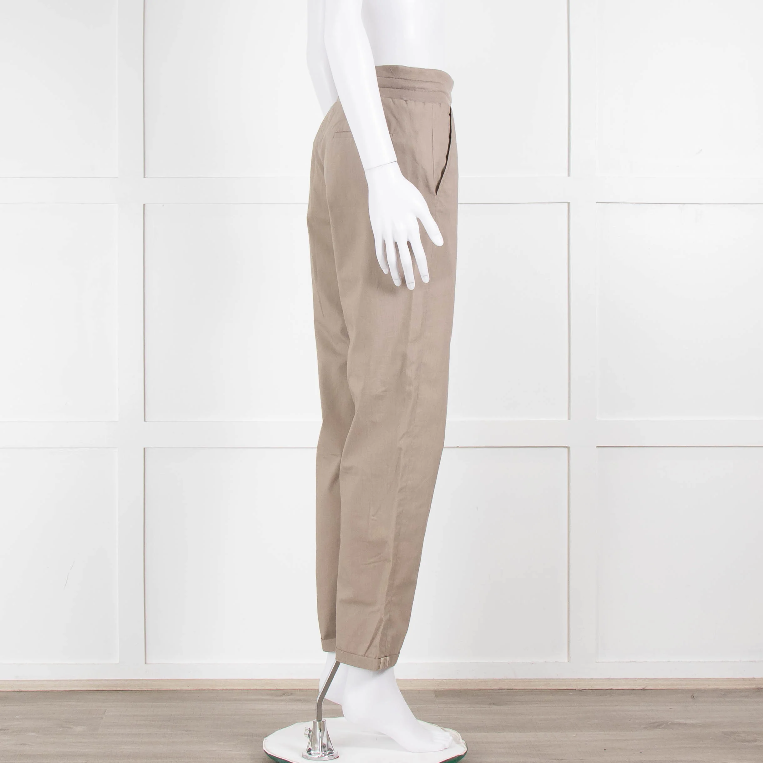 Fabiana Filippi Beige Draw String Cotton Blend Trousers - Image 3