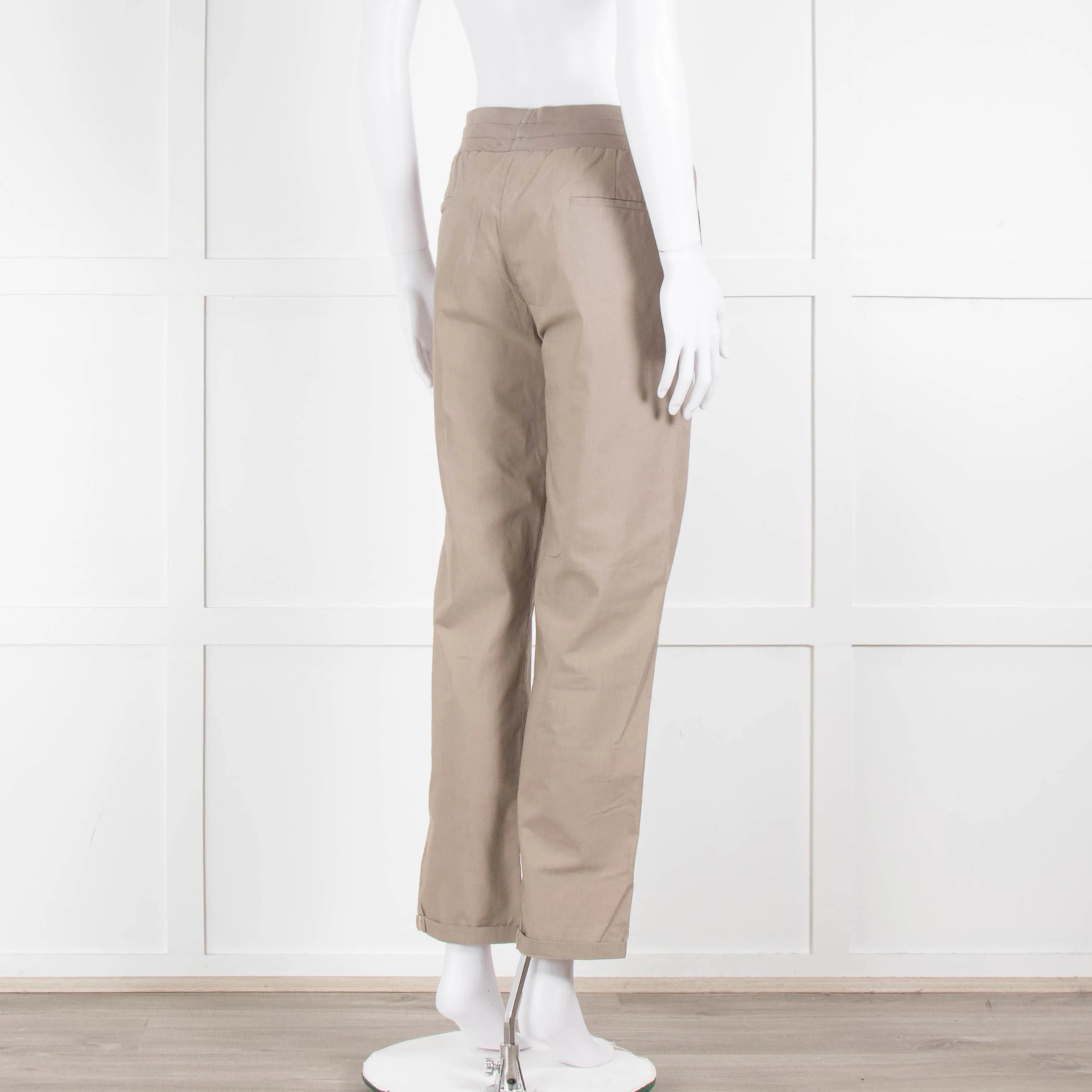 Fabiana Filippi Beige Draw String Cotton Blend Trousers - Image 4