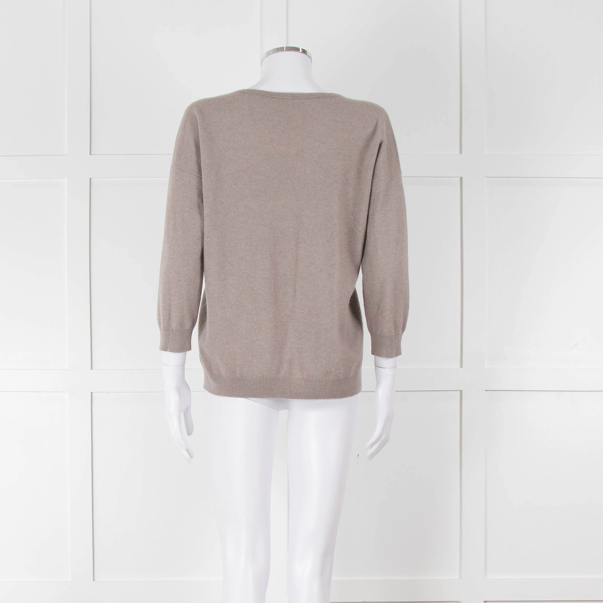 Fabiana Filippi Beige V-Neck Cashmere Blend Sweater - Image 5