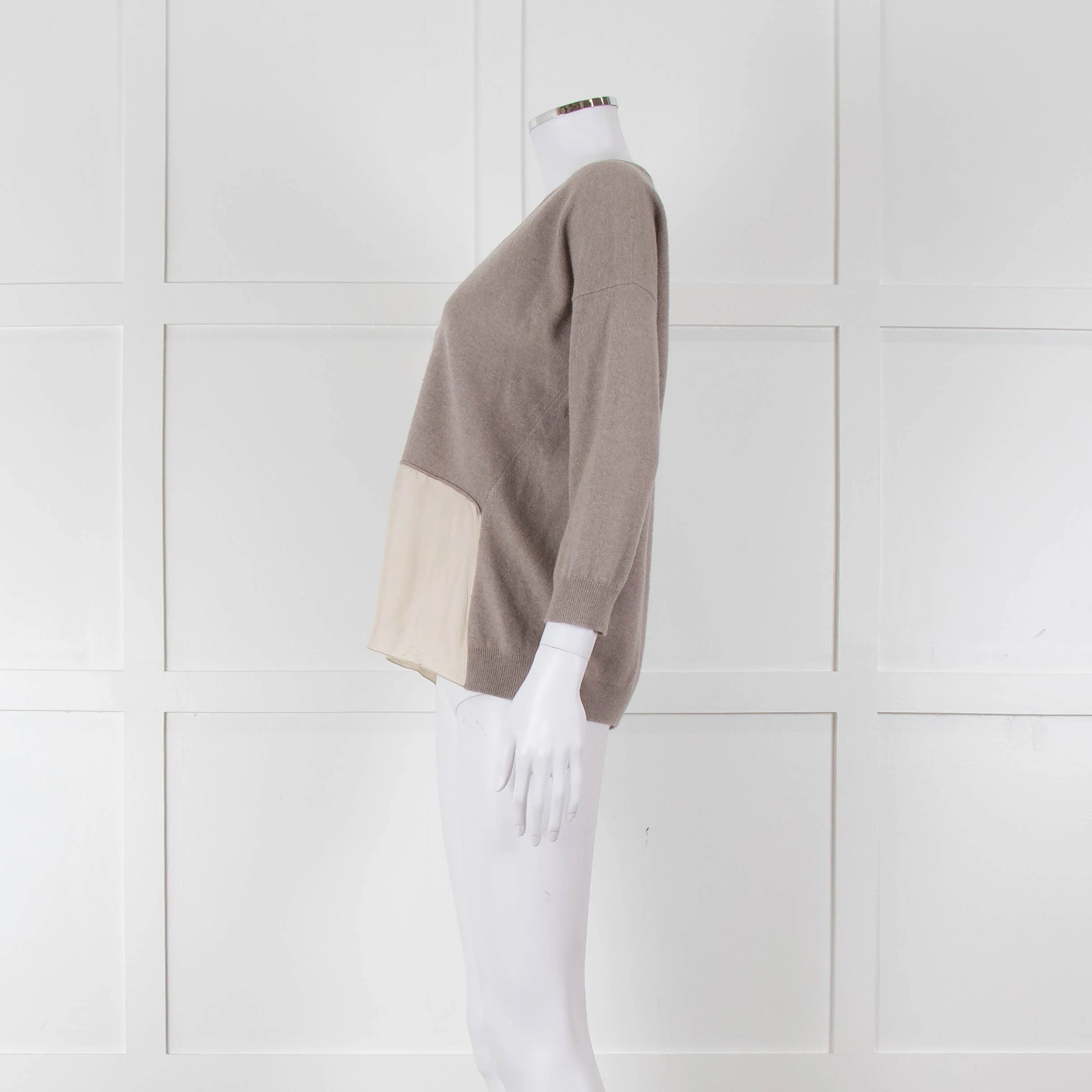 Fabiana Filippi Beige V-Neck Cashmere Blend Sweater - Image 7