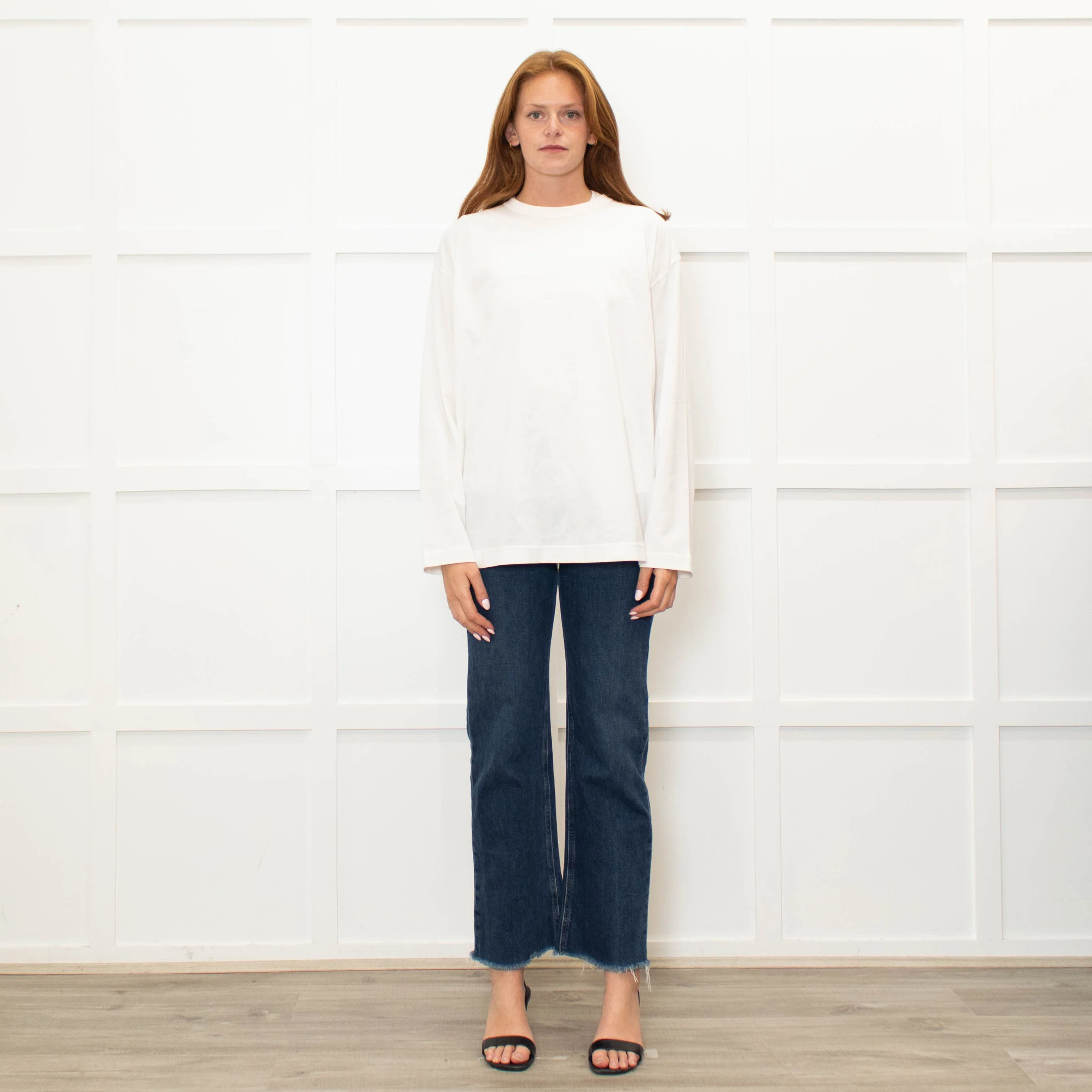 Fabiana Filippi Cream Cotton Front Long Sleeve Top