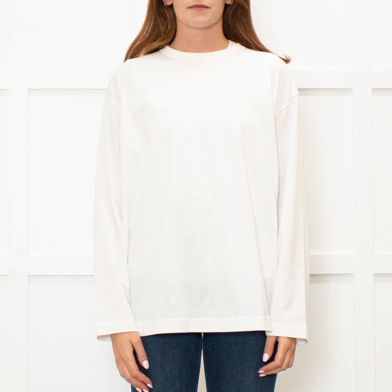 Fabiana Filippi Cream Cotton Front Long Sleeve Top - Image 2