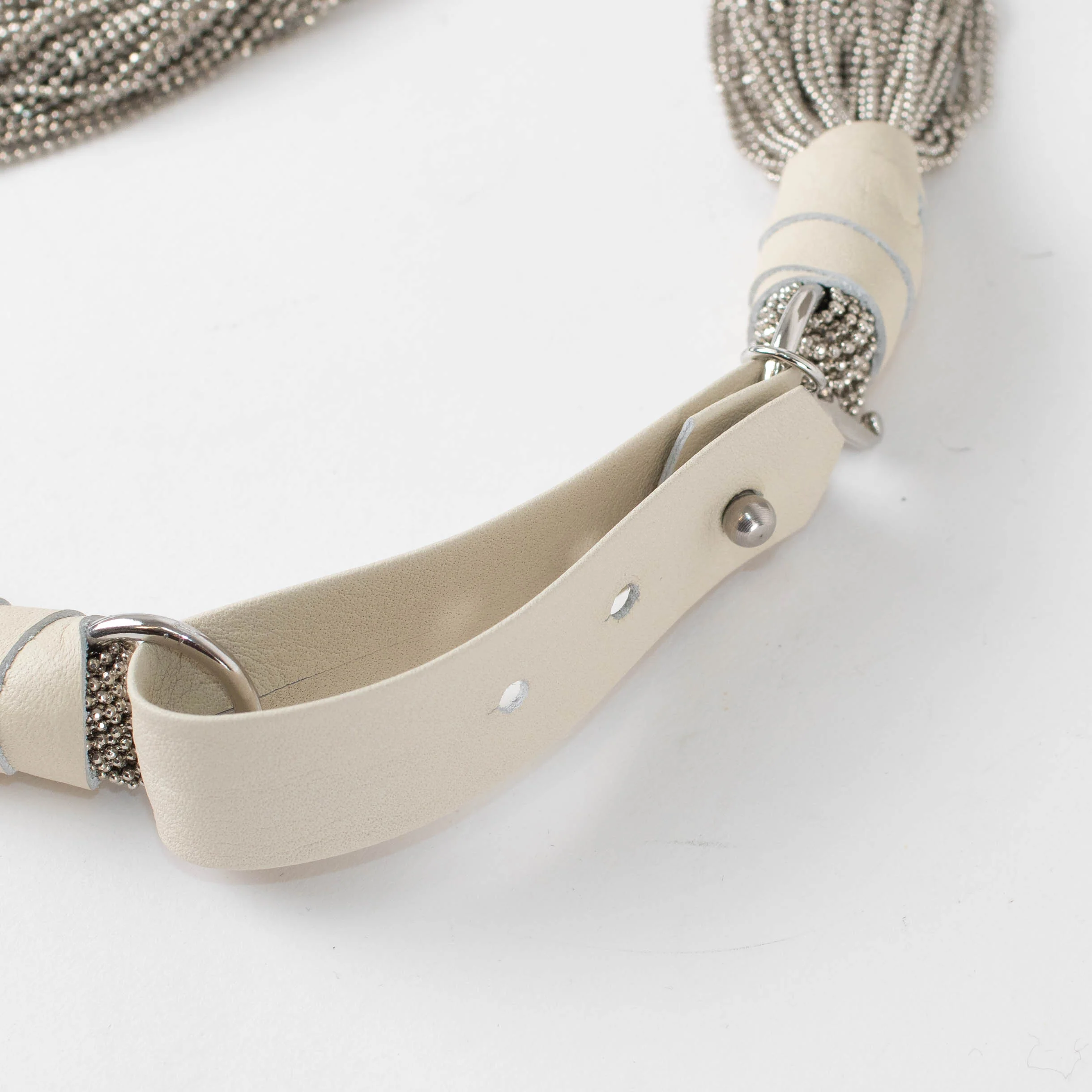 Fabiana Filippi Cream Silver Chain Choker - Image 4