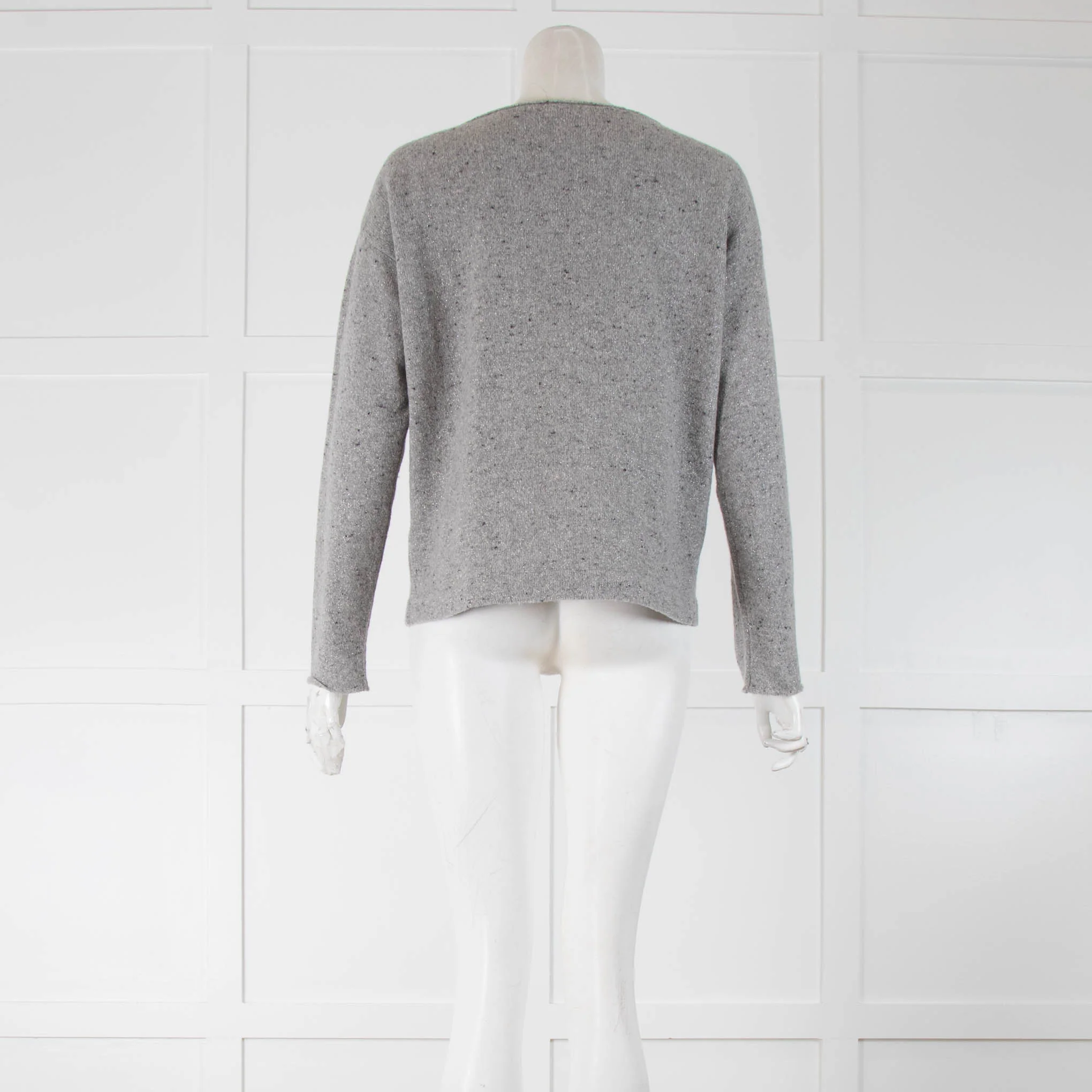 Fabiana Filippi Grey Metallic Cashmere Mix Jumper - Image 3