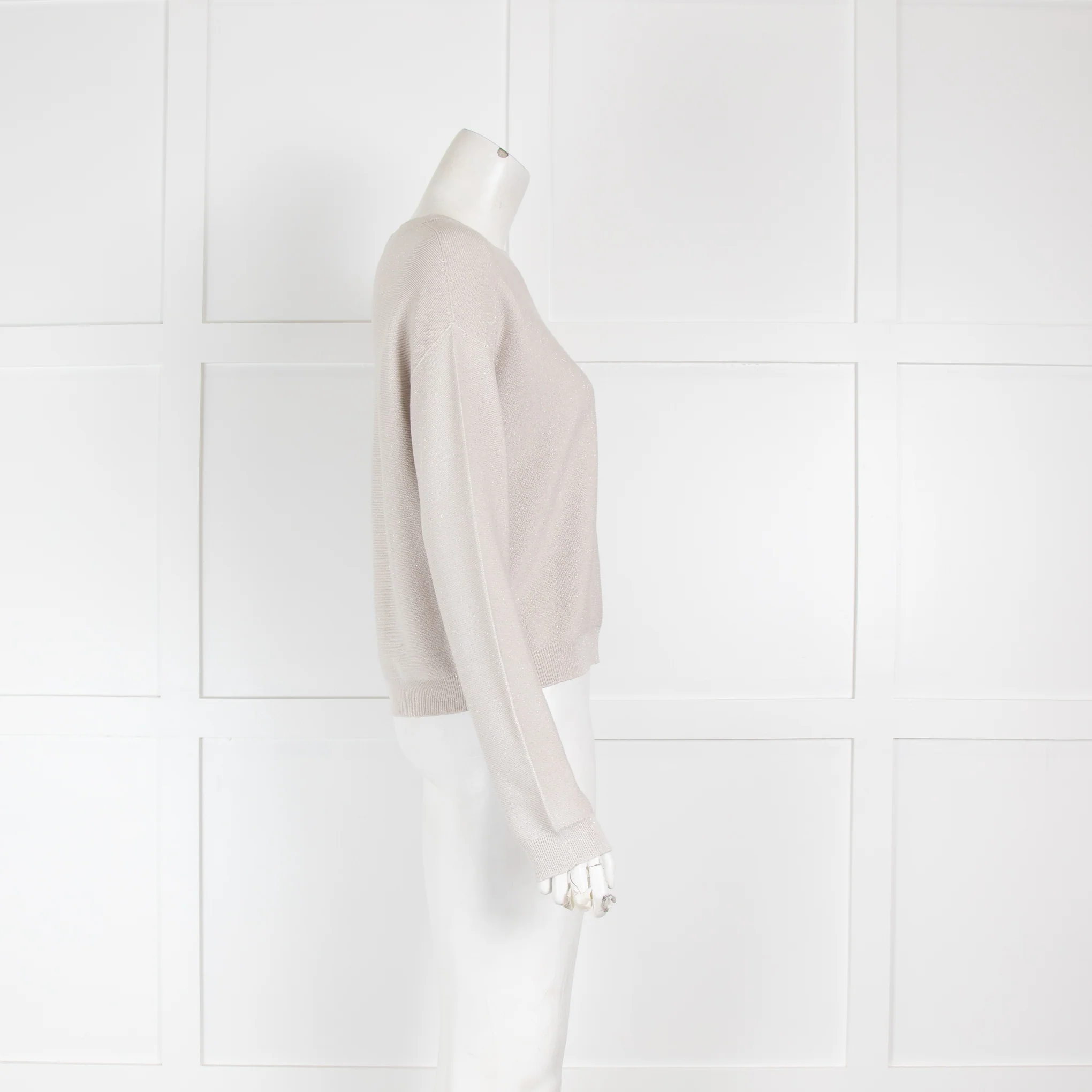 Fabiana Filippi Grey Silver Cotton Sweater - Image 2