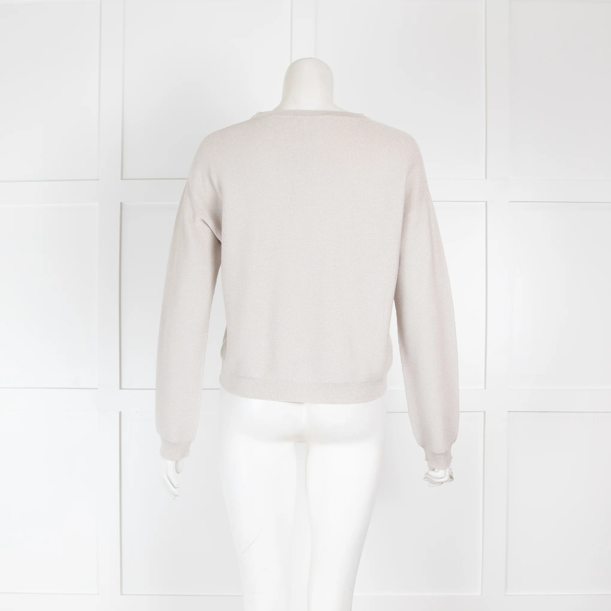 Fabiana Filippi Grey Silver Cotton Sweater - Image 3