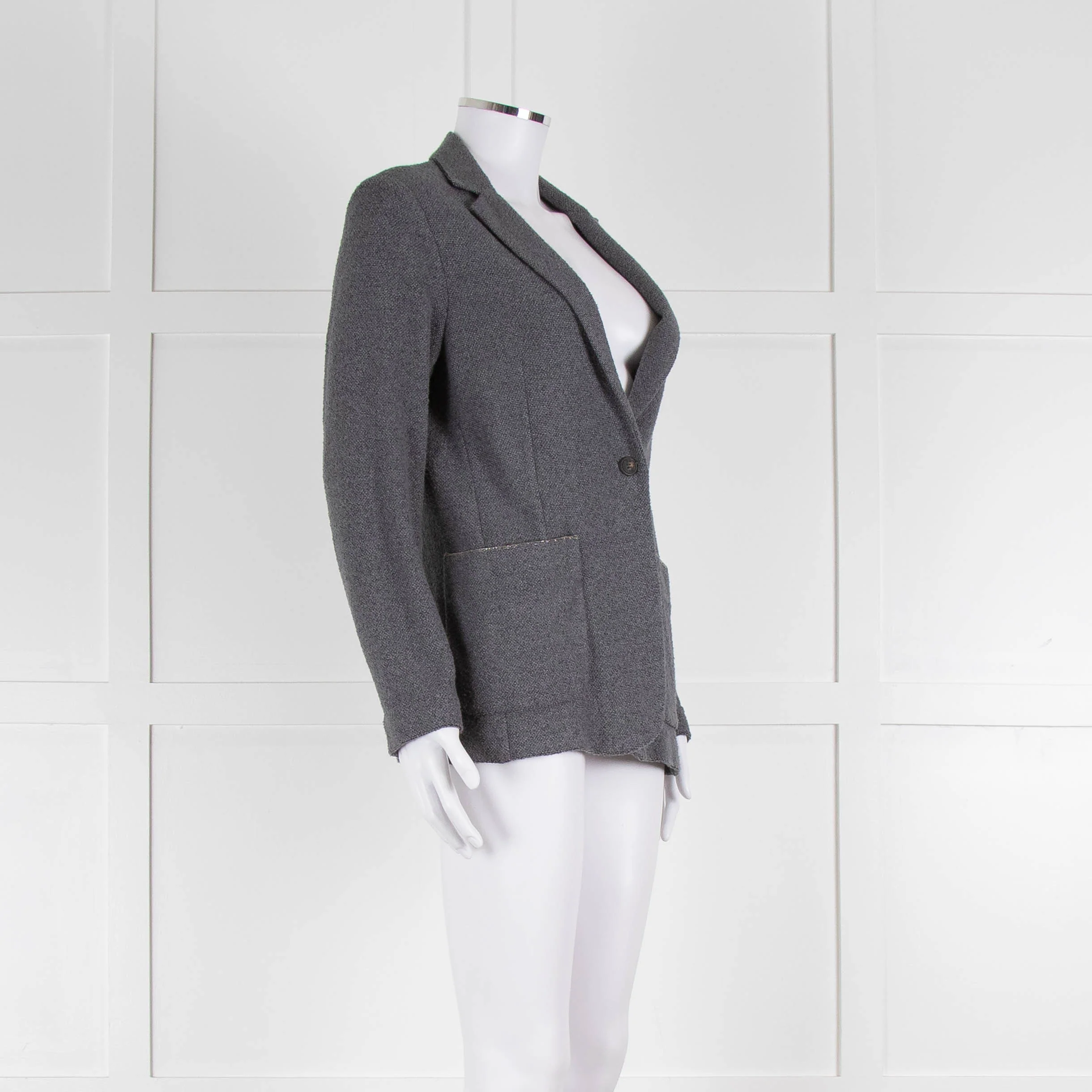 Fabiana Filippi Grey Soft Knitted Jacket - Image 2