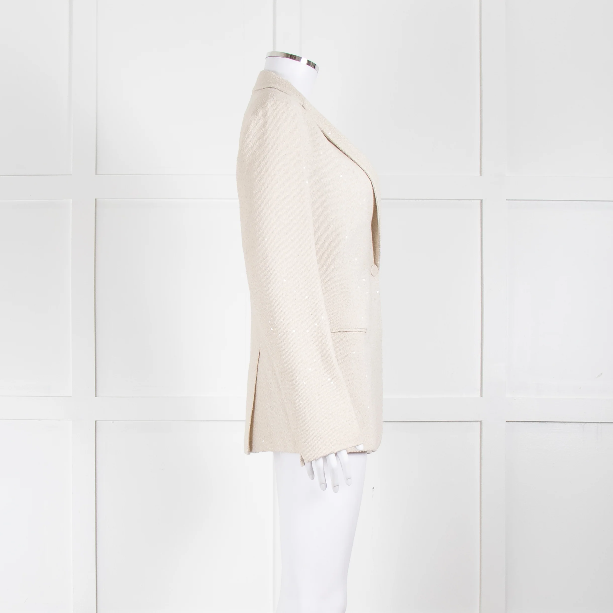 Fabiana Filippi Small Sequin Cream Blazer - Image 3