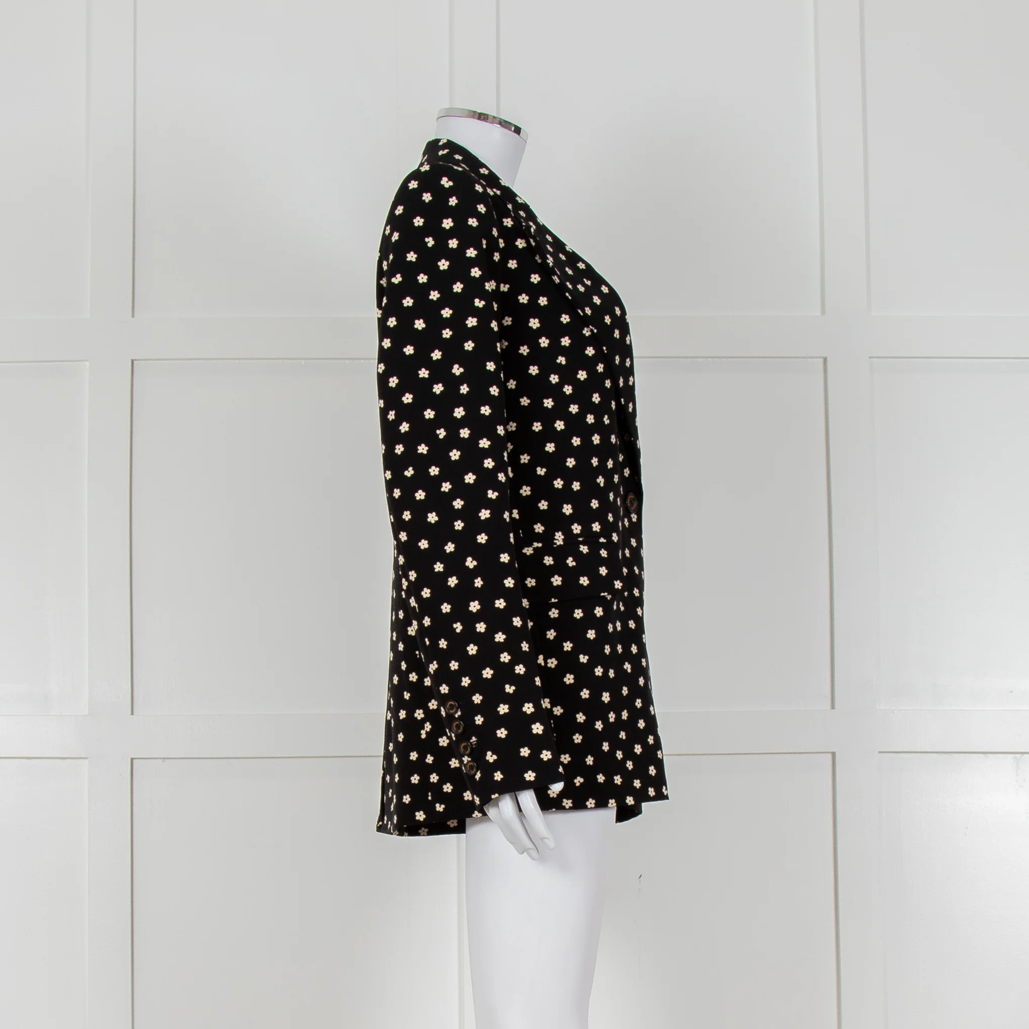 Fabienne Chapot Black Cream Daisy Print Blazer - Image 3