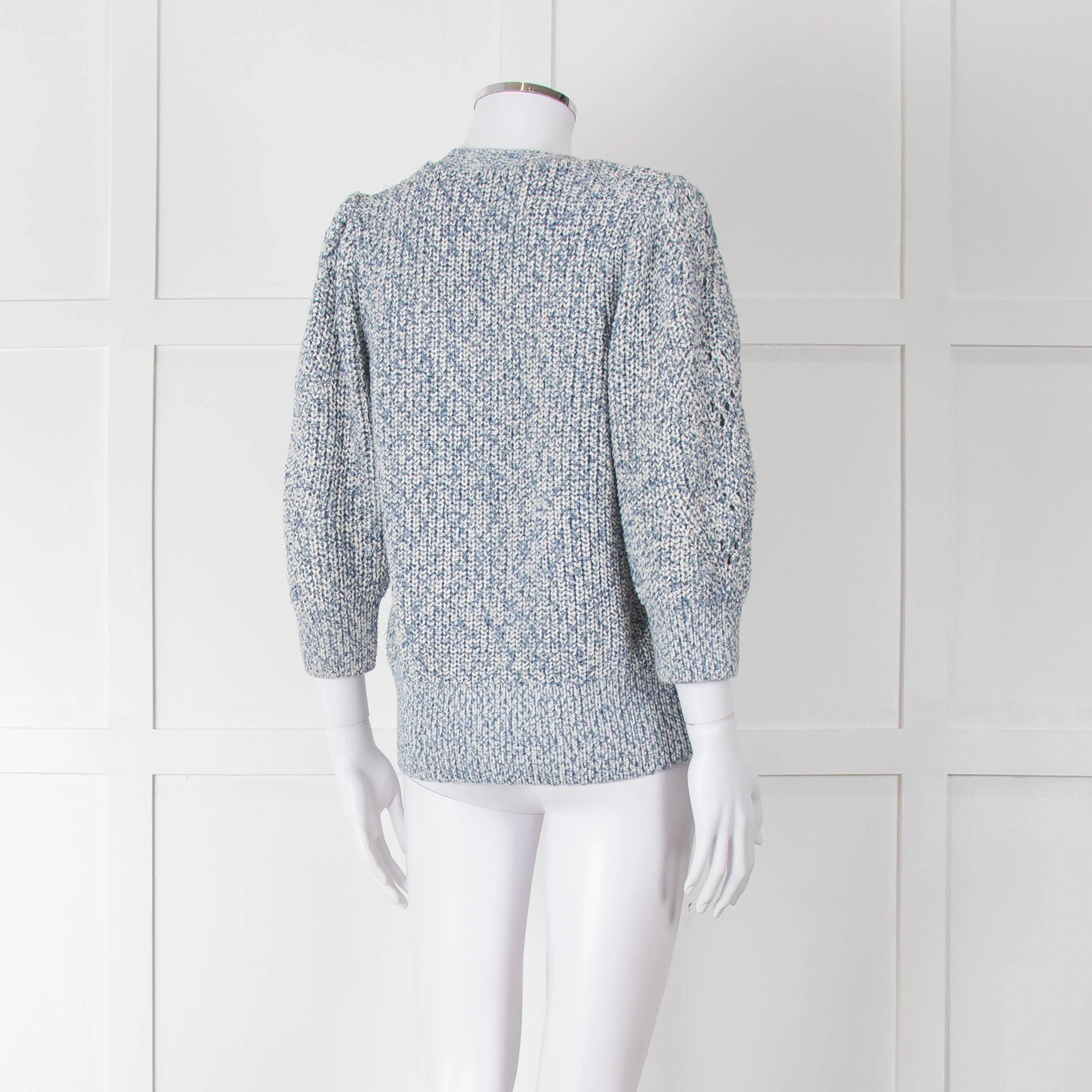 Fabienne Chapot Blue Cotton Mix Lurex Cardigan - Image 4