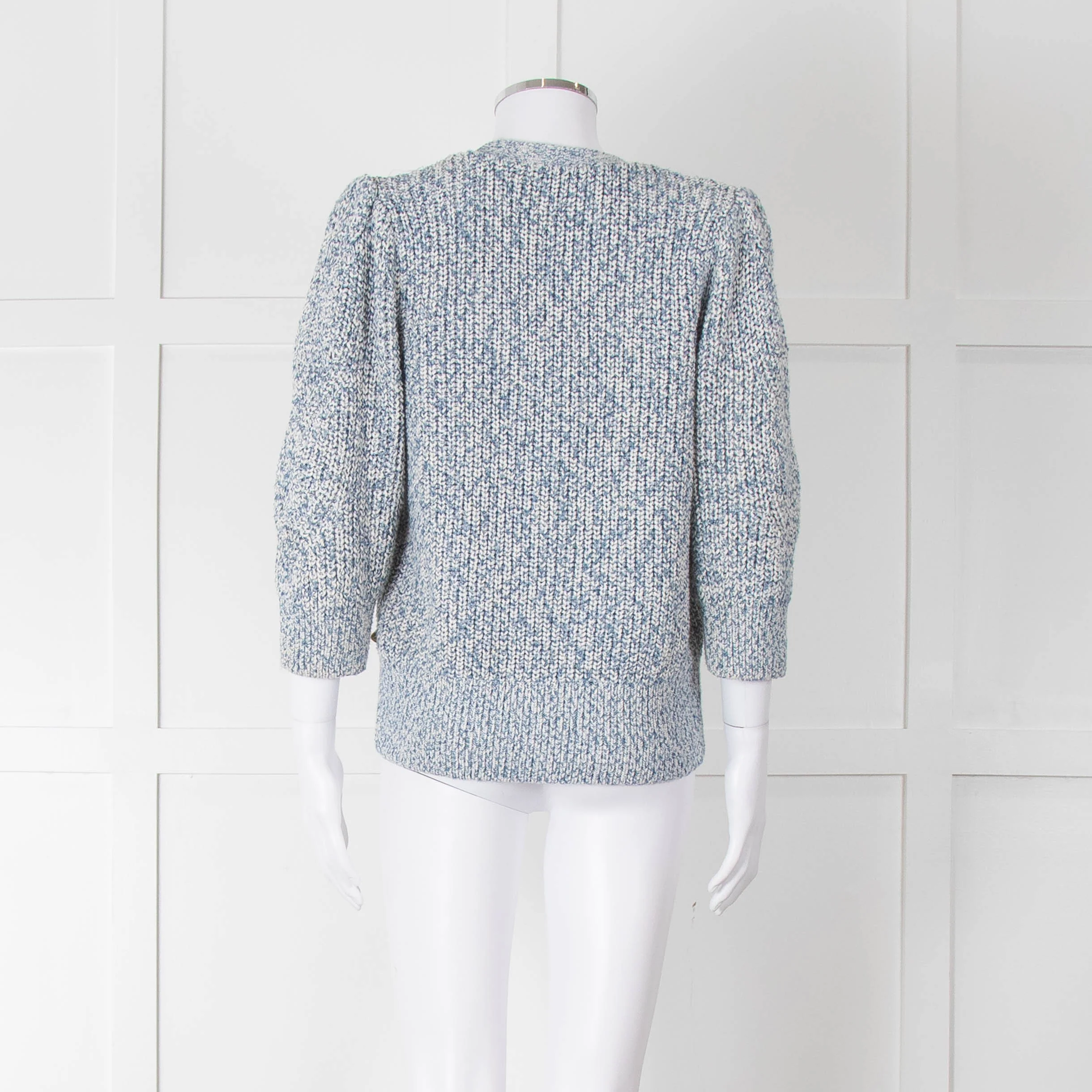 Fabienne Chapot Blue Cotton Mix Lurex Cardigan - Image 5
