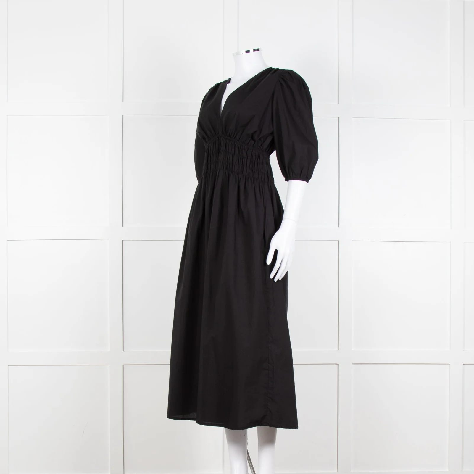 Faithfull The Brand The Grace Black Midi Dress - Image 2