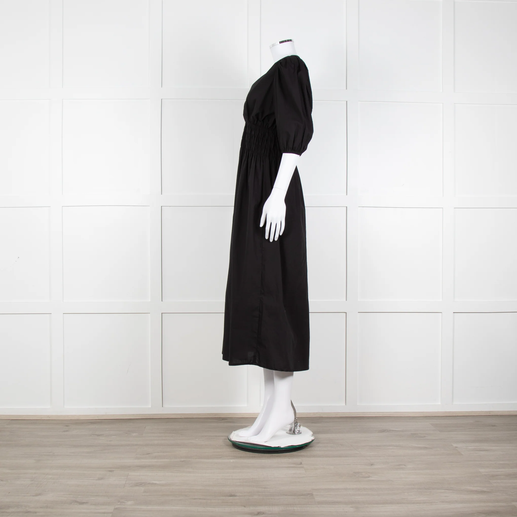 Faithfull The Brand The Grace Black Midi Dress - Image 3