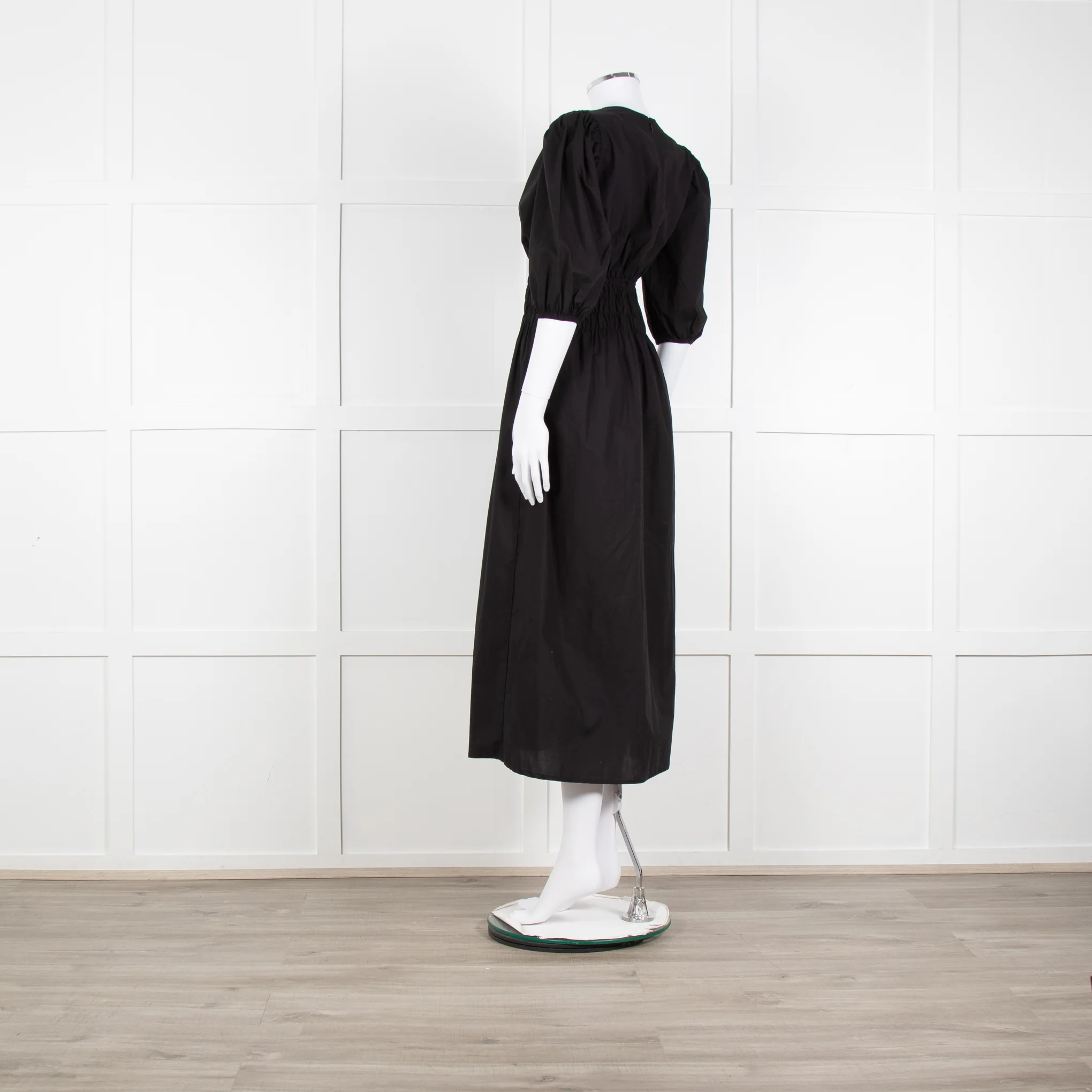 Faithfull The Brand The Grace Black Midi Dress - Image 4