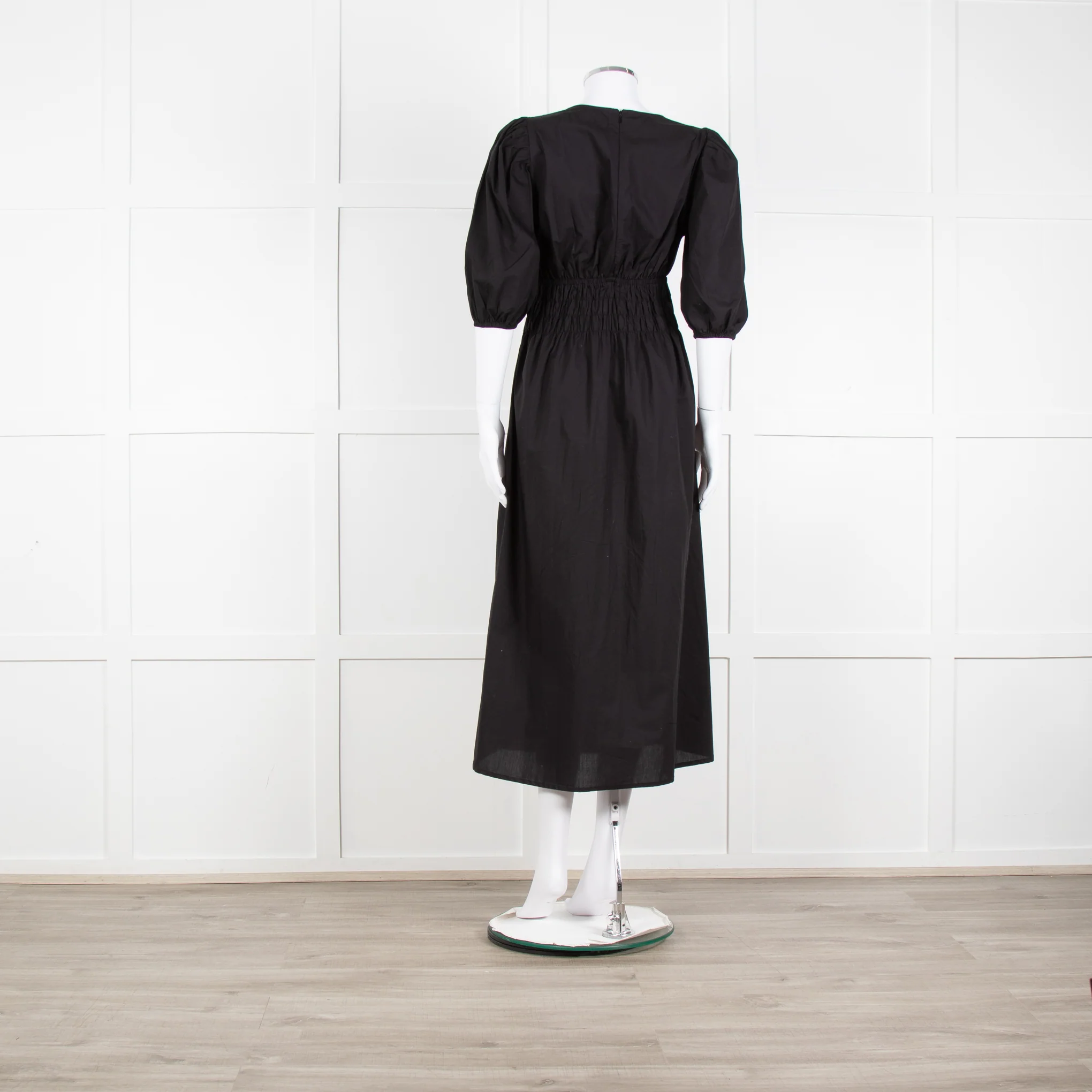 Faithfull The Brand The Grace Black Midi Dress - Image 5