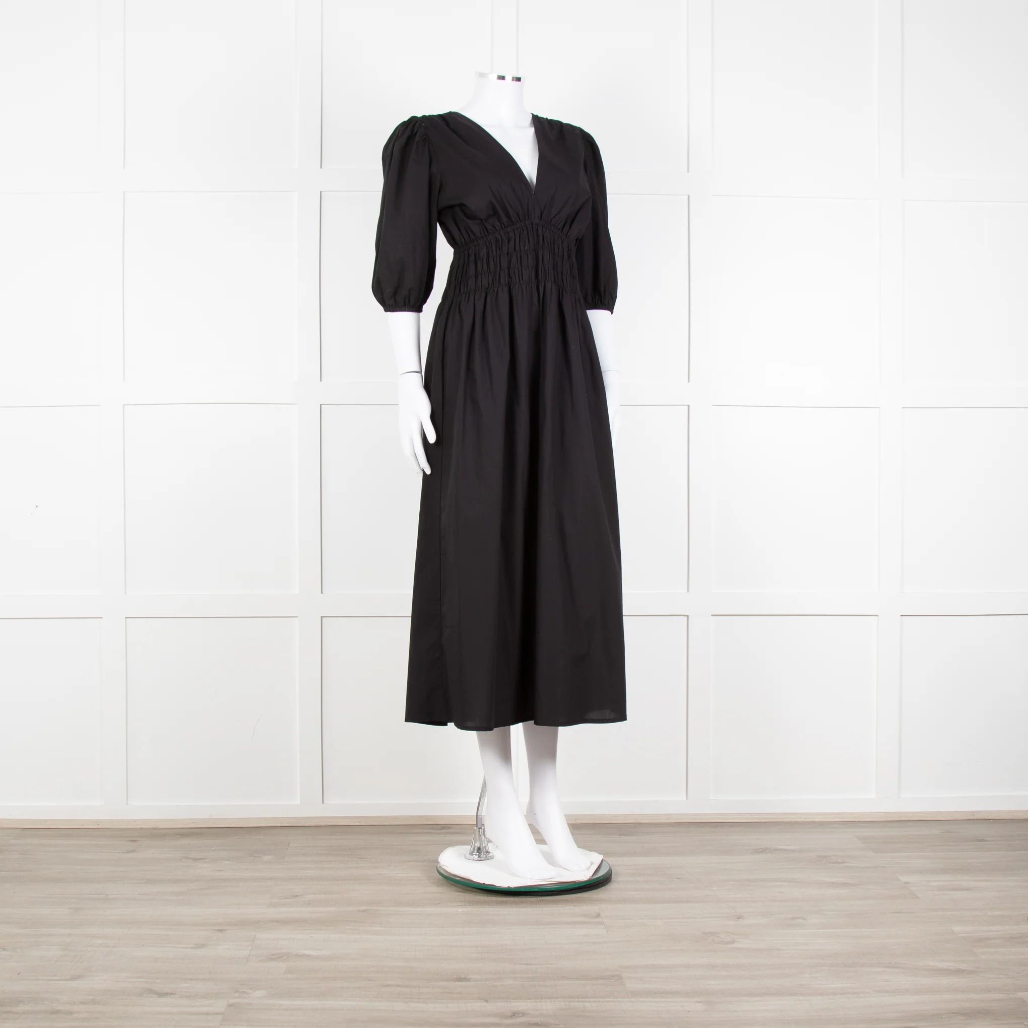 Faithfull The Brand The Grace Black Midi Dress - Image 8
