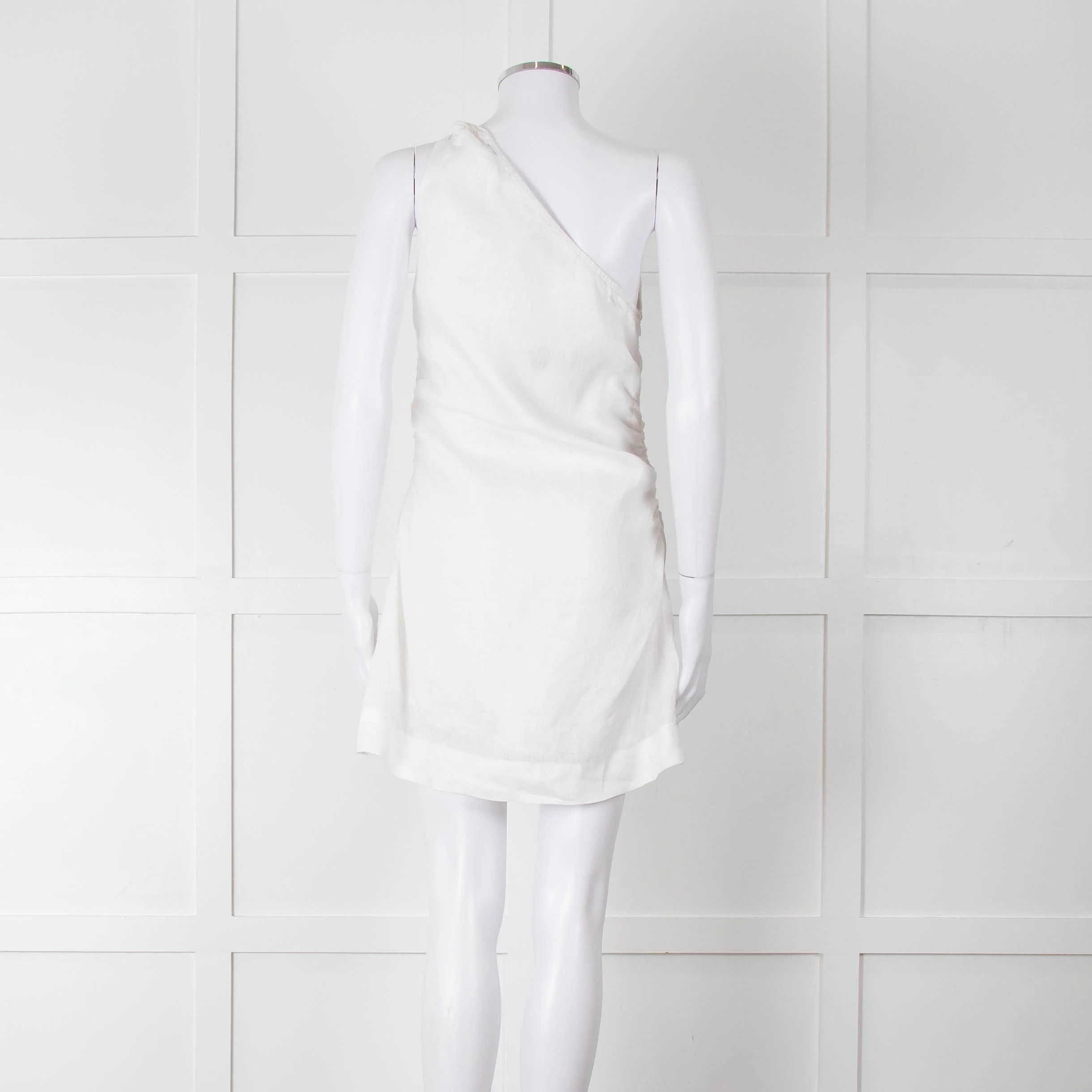 Faithful The Brand White Linen One Shoulder Dress - Image 5