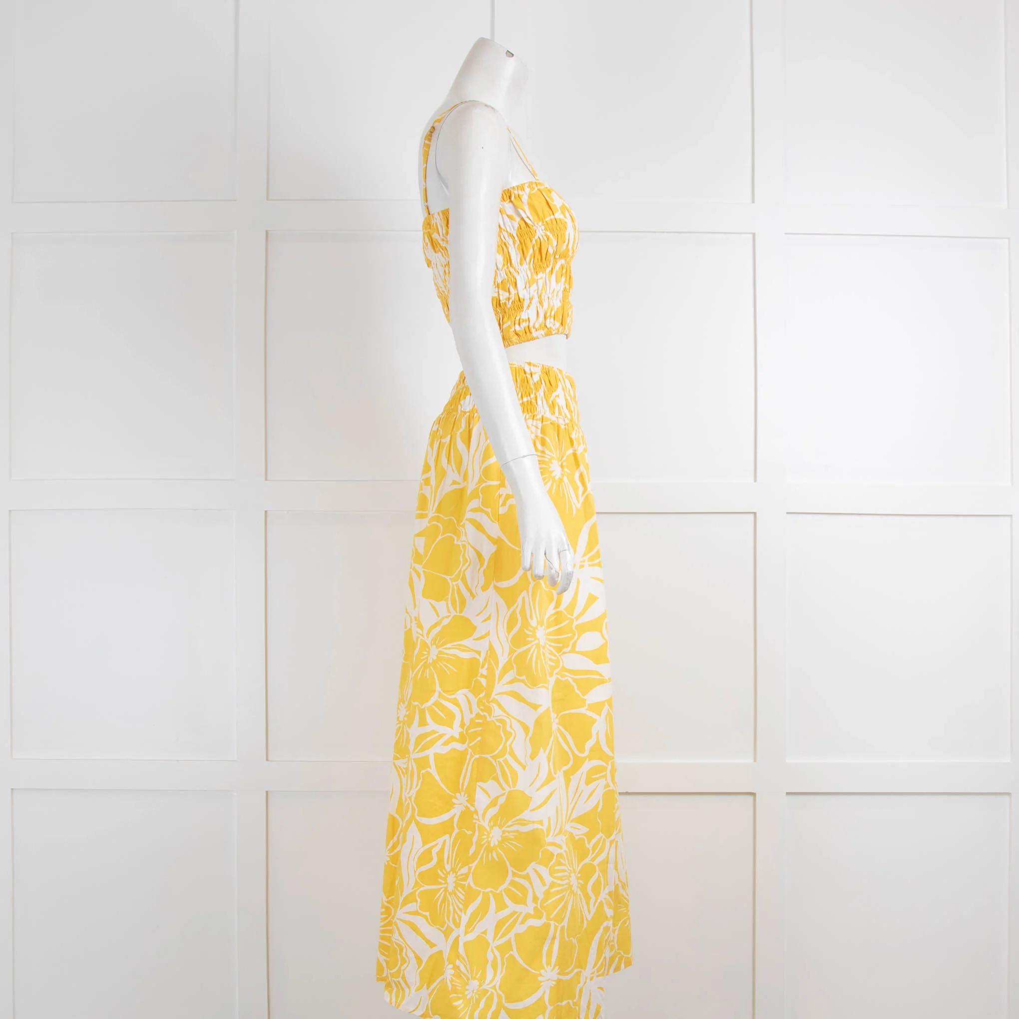 Faithful The Brand Yellow Printed Skirt and Ruched Top - Image 2