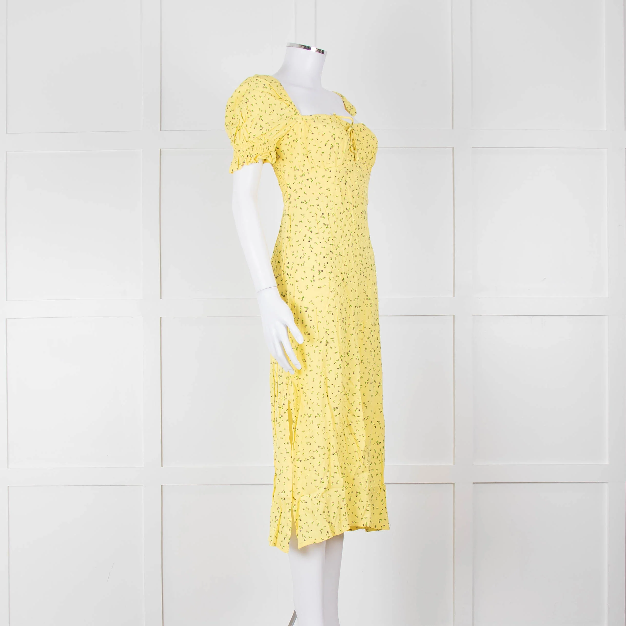 Faithfull The Brand Evelyn La Fica Yellow Floral Print Dress - Image 2