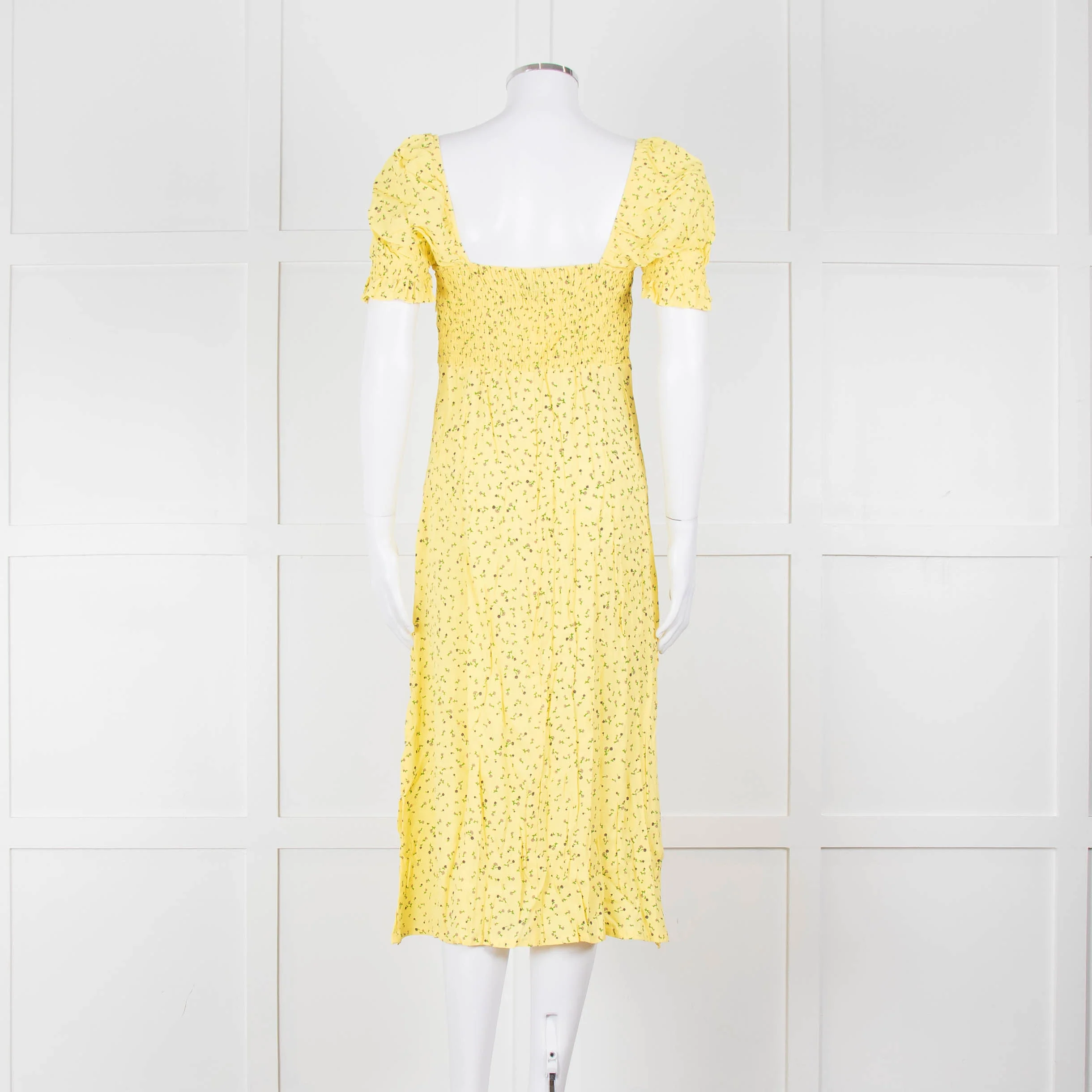 Faithfull The Brand Evelyn La Fica Yellow Floral Print Dress - Image 5