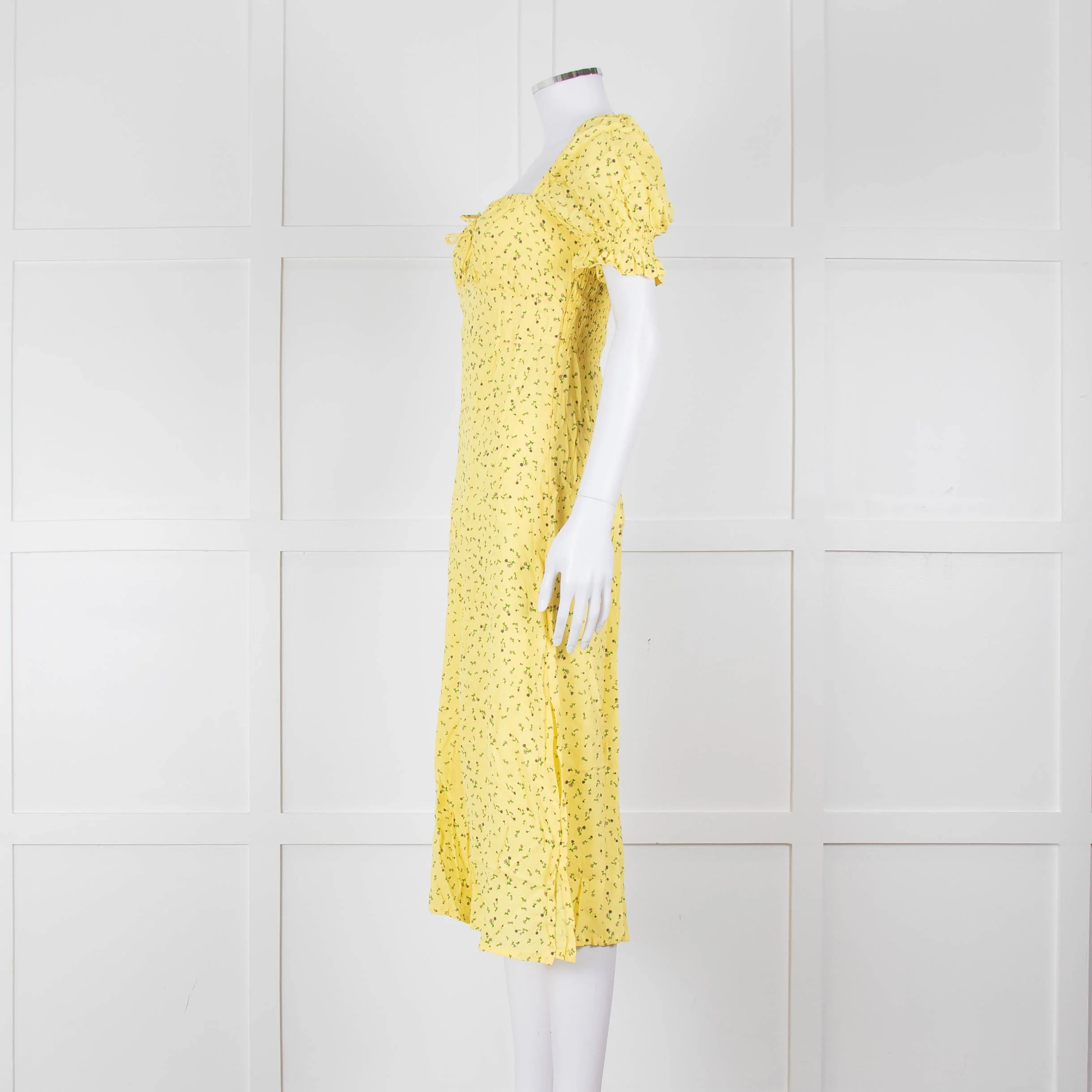 Faithfull The Brand Evelyn La Fica Yellow Floral Print Dress - Image 7