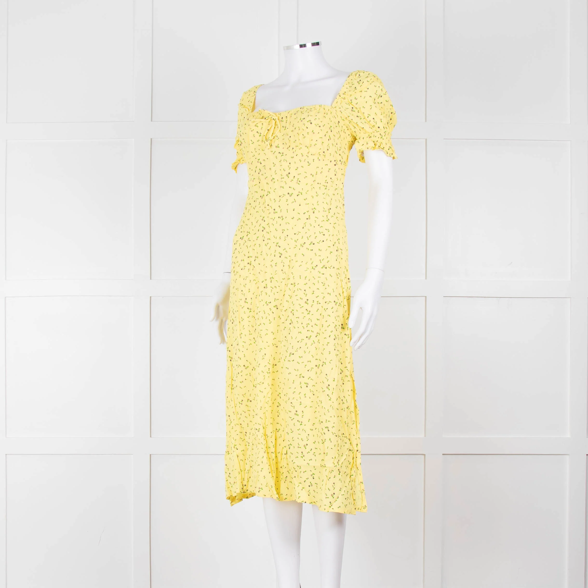 Faithfull The Brand Evelyn La Fica Yellow Floral Print Dress - Image 8