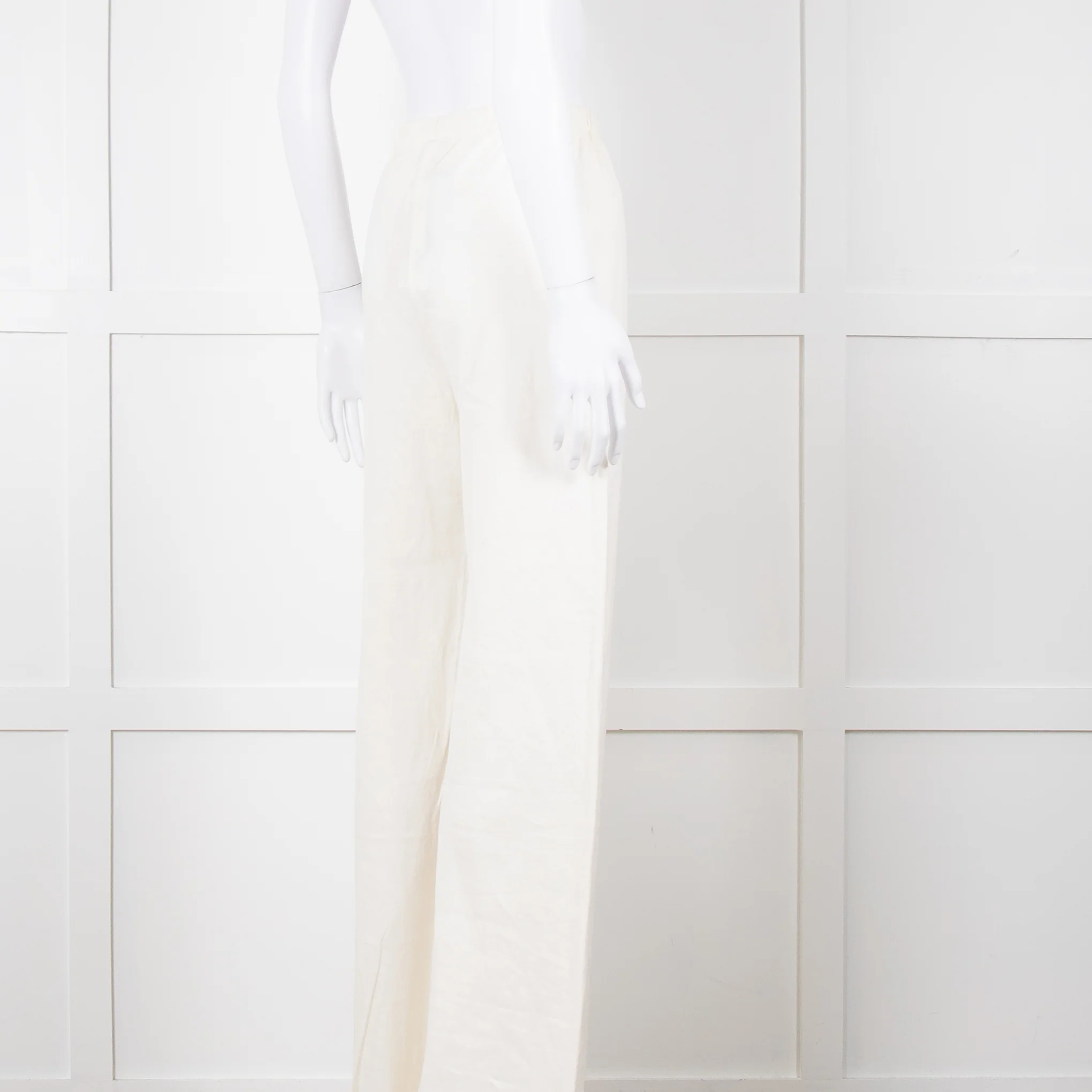 Faithfull the Brand White Linen Wide Leg Trousers - Image 5