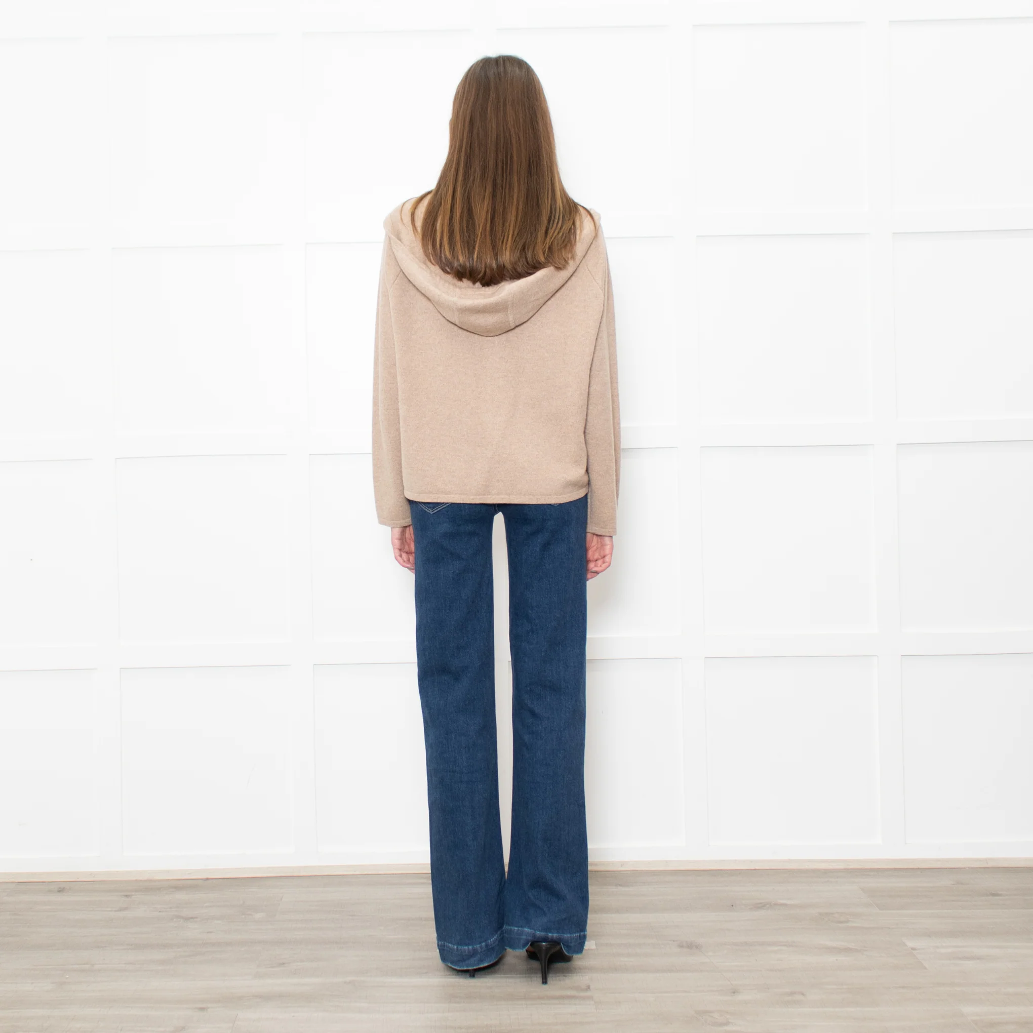 Falke Camel Cashmere Zip Up Hood Top - Image 5