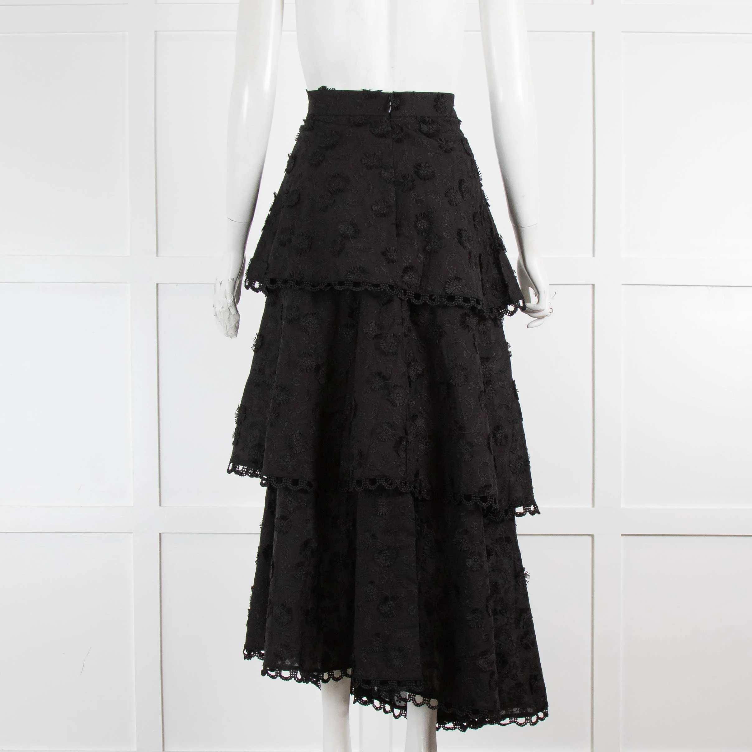Farm Rio Black 3d Flower Tiered Skirt - Image 3
