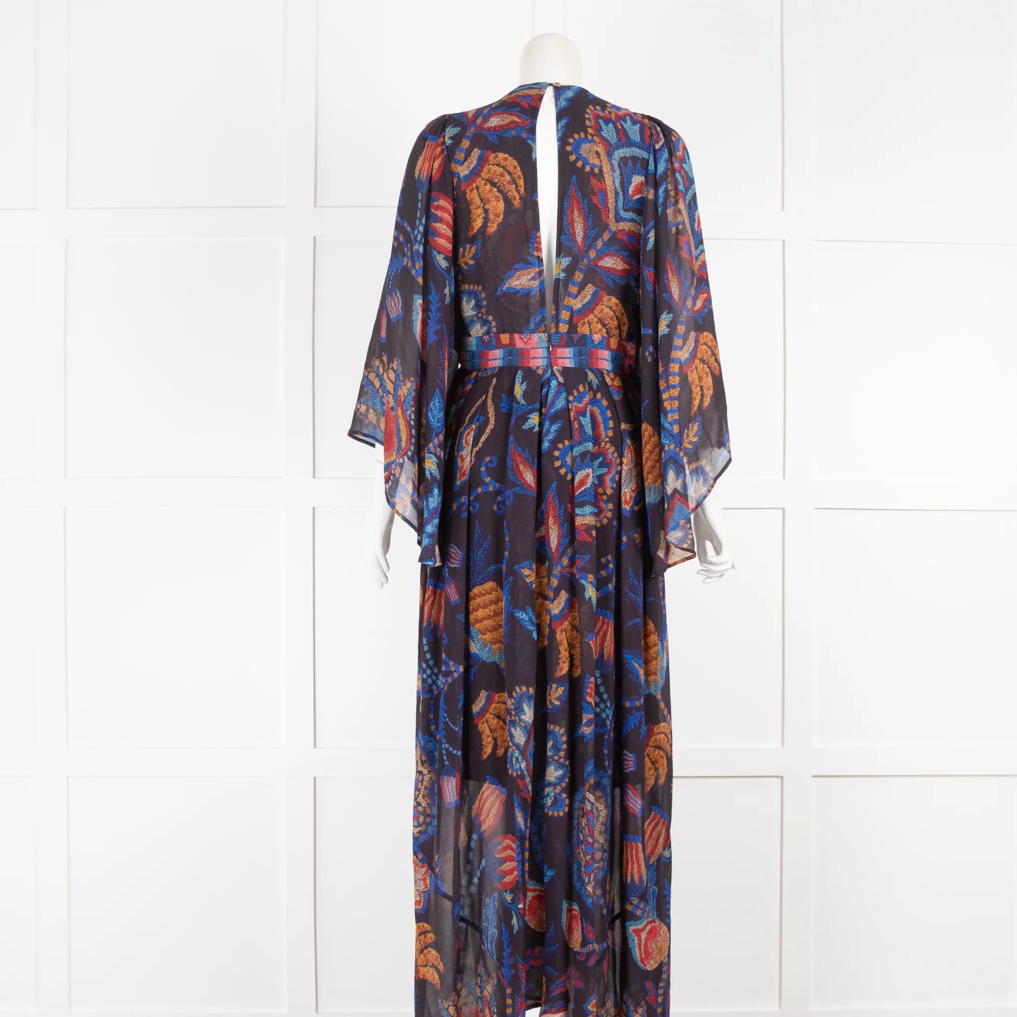 Farm Rio Blue Patterned Dress - Image 3