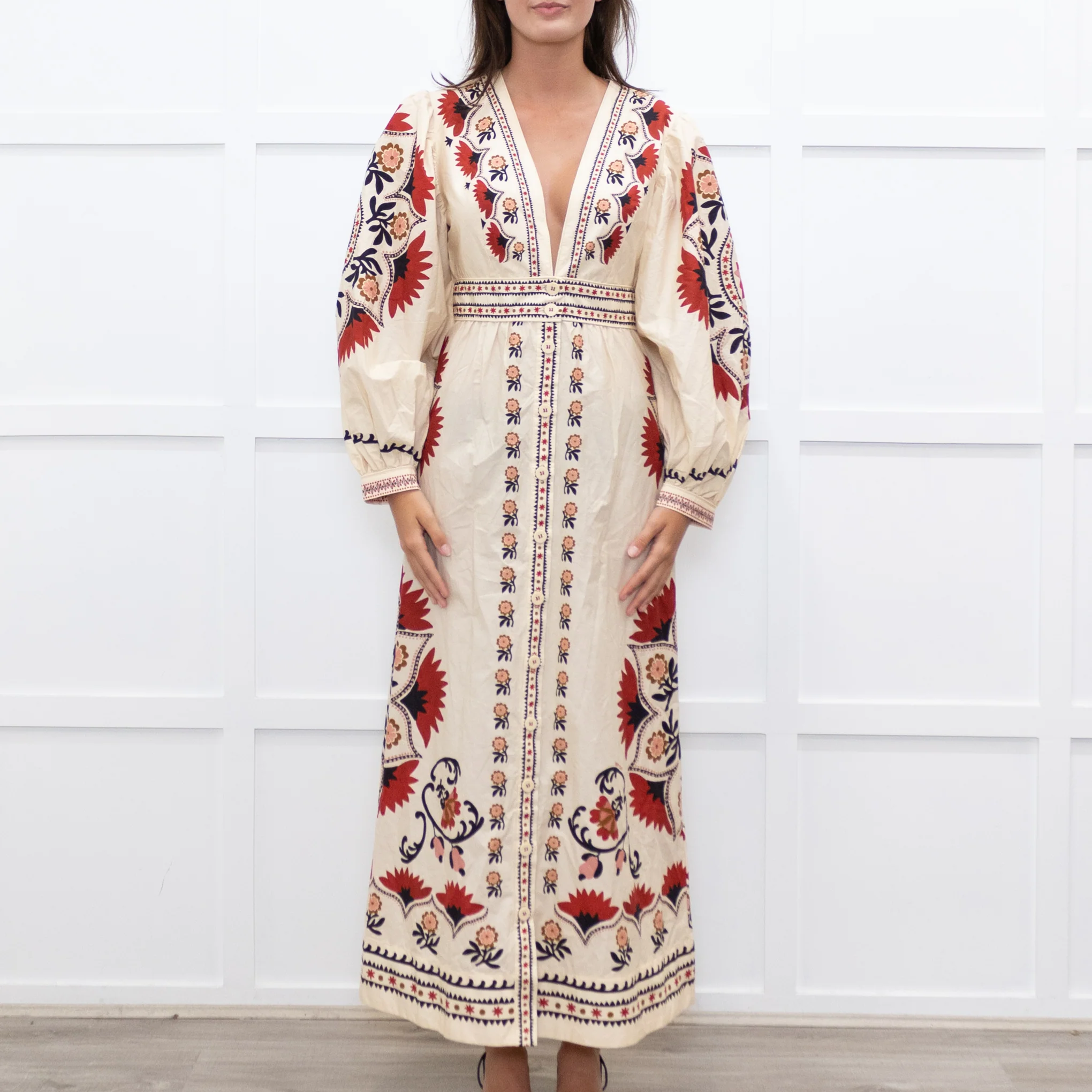 Farm Rio Cream Print Mandala Maxi Dress - Image 2