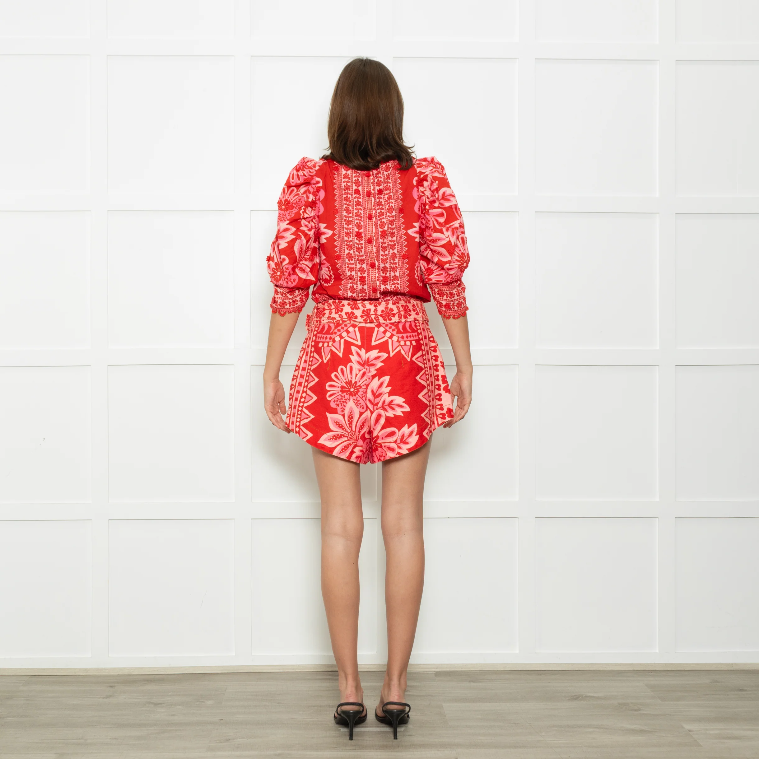 Farm Rio Red And Pink Big Flower Print Top - Image 5