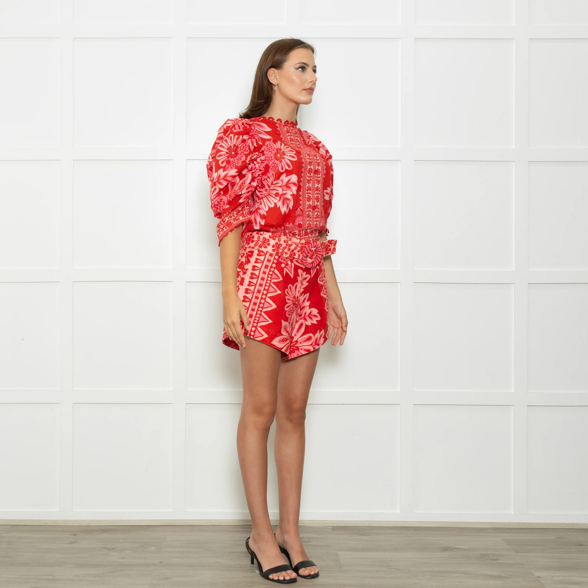 Farm Rio Red And Pink Big Flower Print Top - Image 7