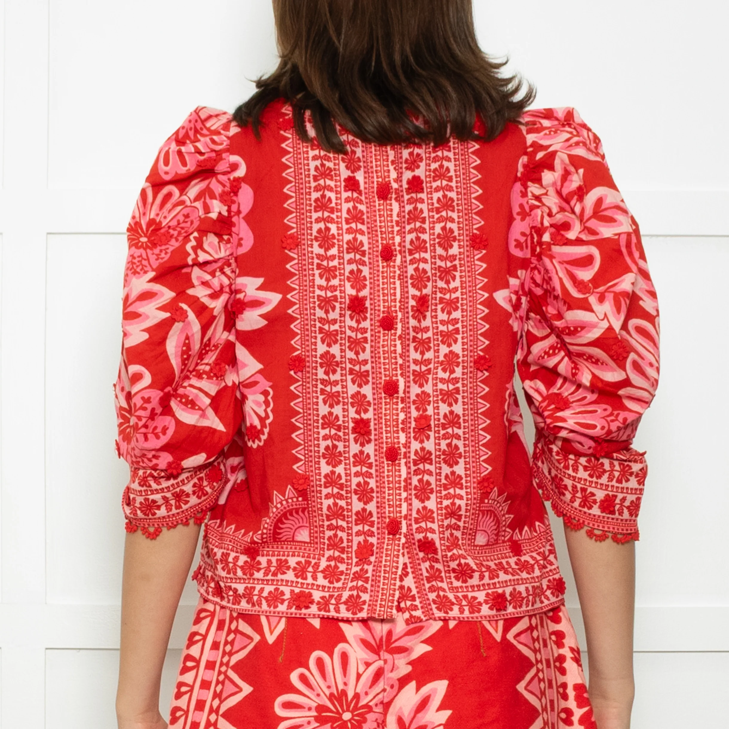 Farm Rio Red And Pink Big Flower Print Top - Image 8