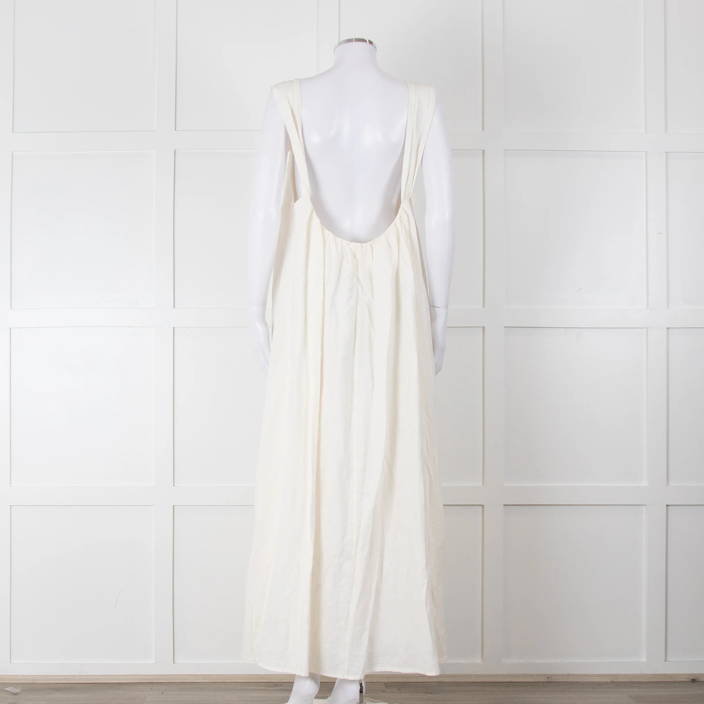 Farm Rio White Linen Maxi Strap Dress - Image 5