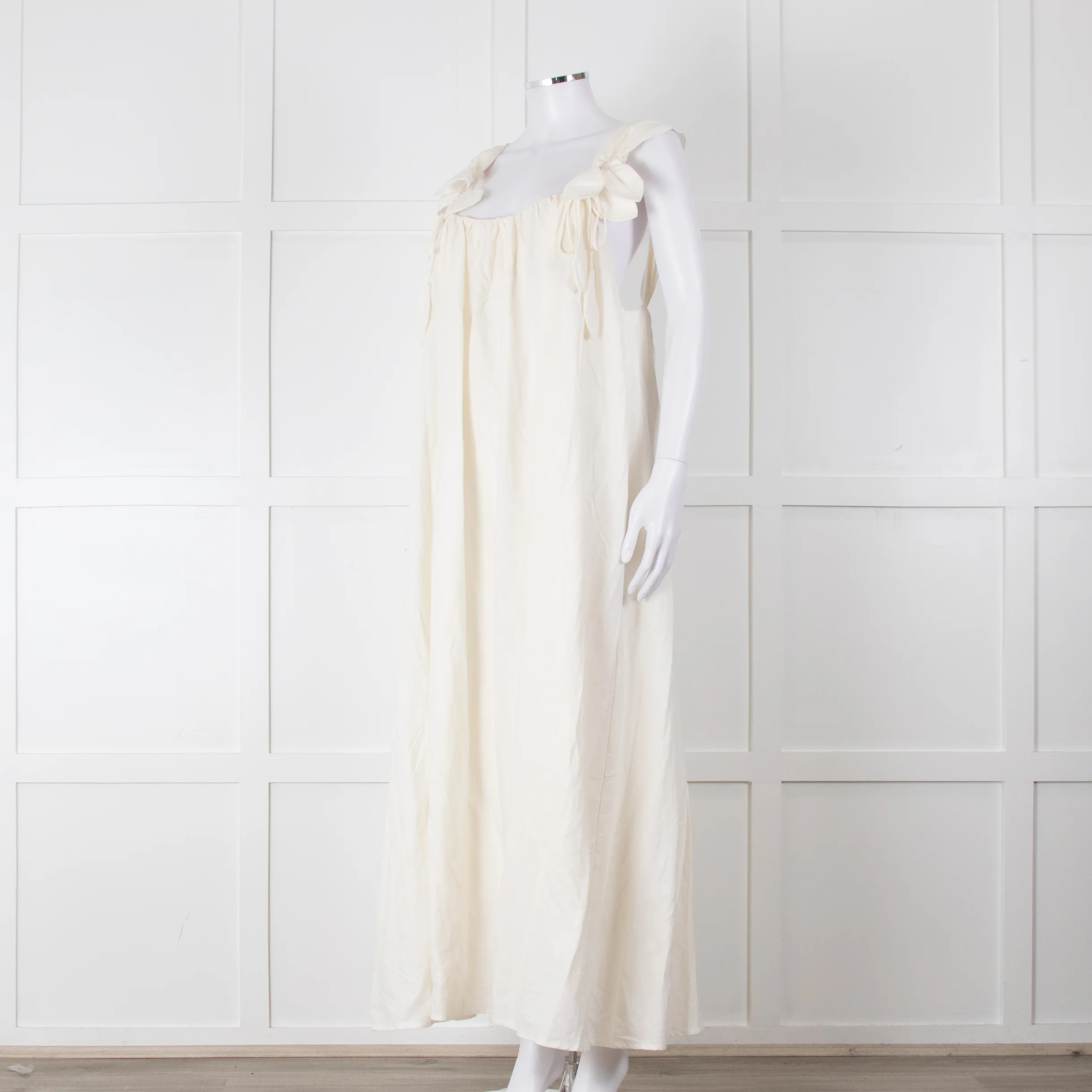 Farm Rio White Linen Maxi Strap Dress - Image 8