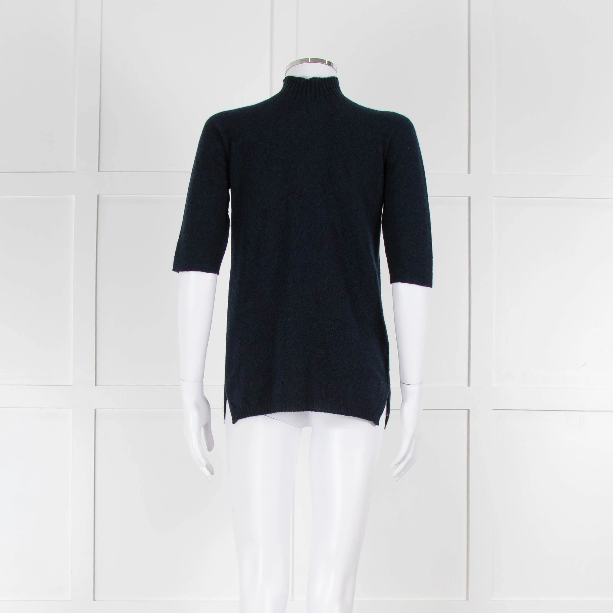 Fedeli Blue Turtleneck Cashmere Short Sleeve T Shirt - Image 5