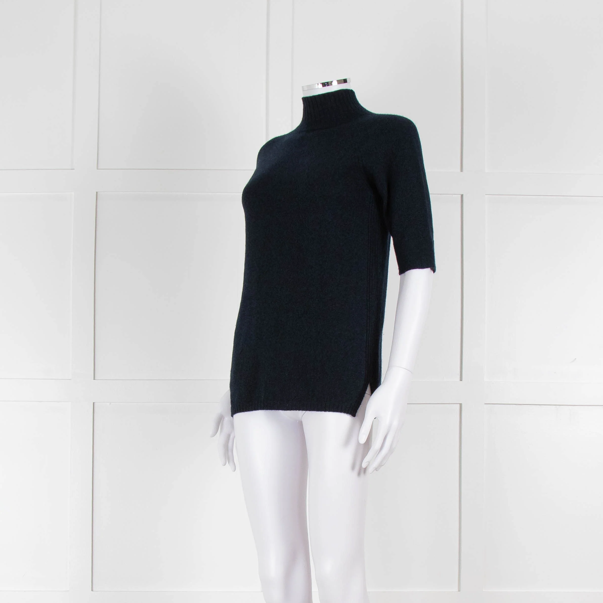 Fedeli Blue Turtleneck Cashmere Short Sleeve T Shirt - Image 8